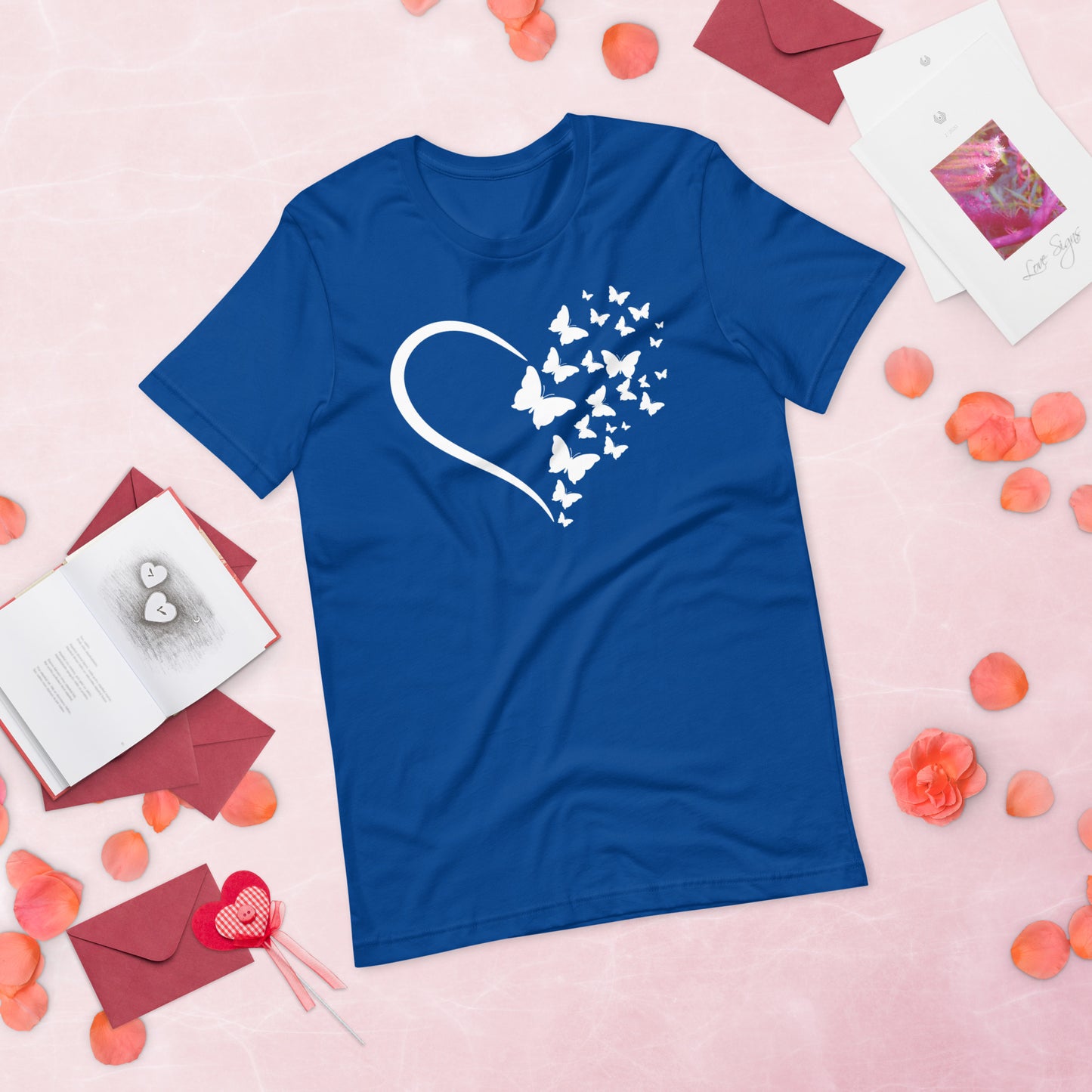 White Butterfly Heart - Lightweight T-Shirt