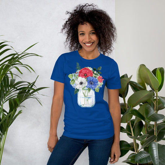Patriotic Blooms - Lightweight T-Shirt