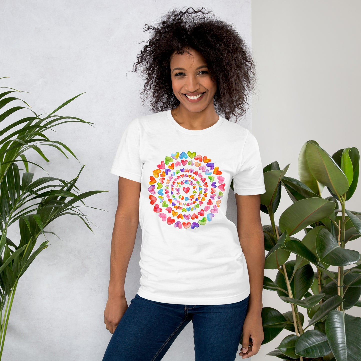 Rainbow Hearts  - Lightweight T-Shirt