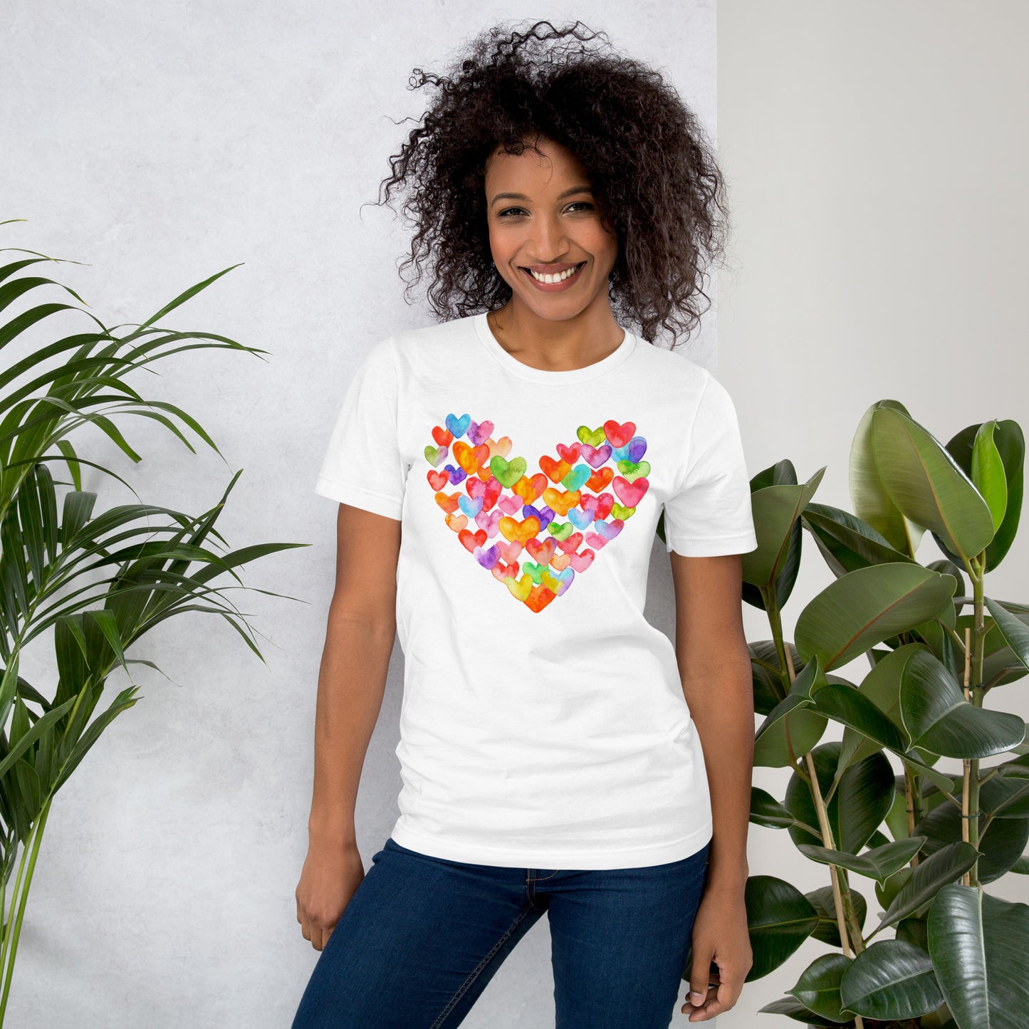 Rainbow Hearts  - Lightweight T-Shirt