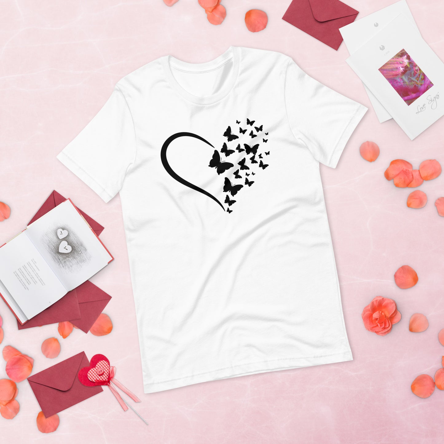 Black Butterfly Heart - Lightweight T-Shirt