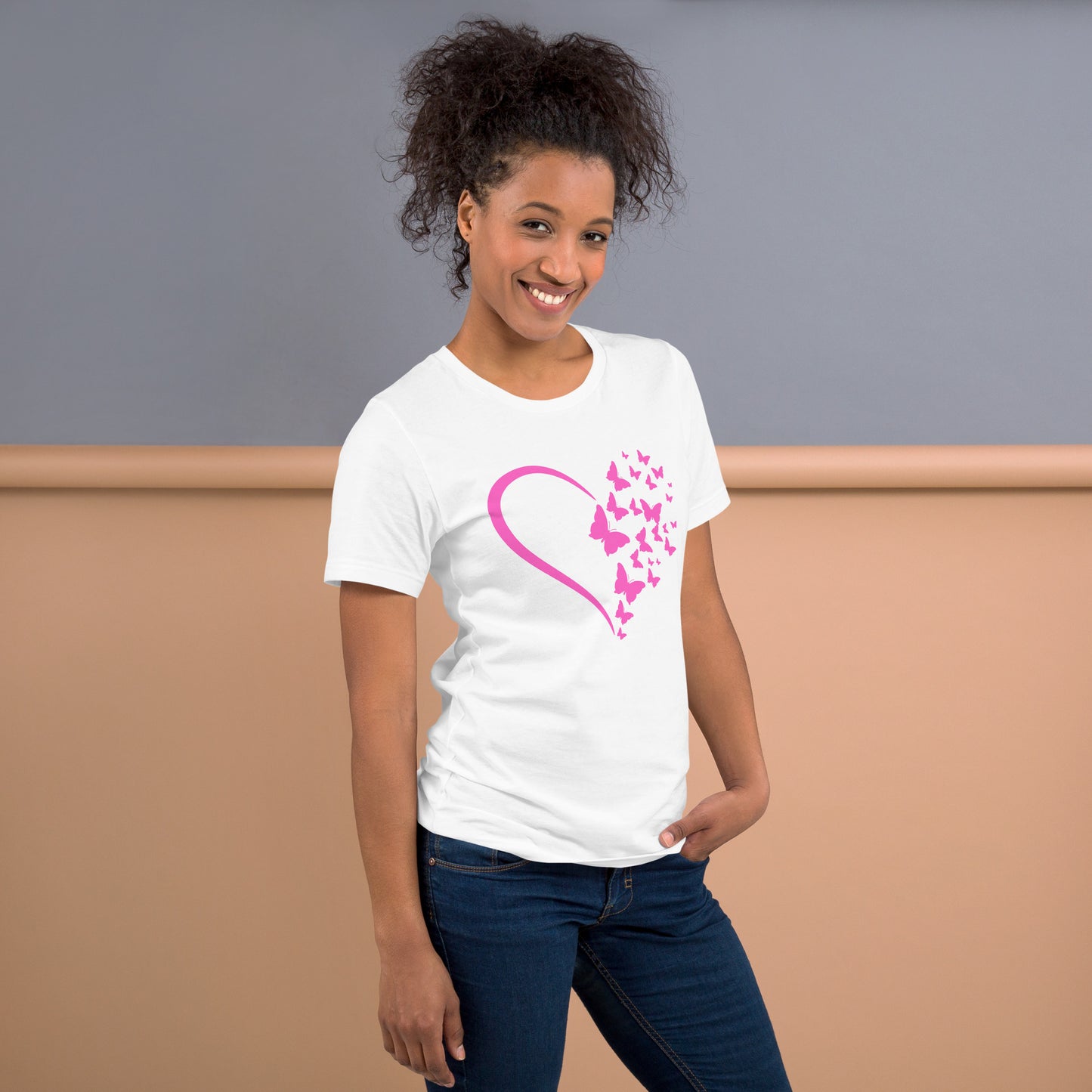 Pink Butterfly Heart - Lightweight T-Shirt