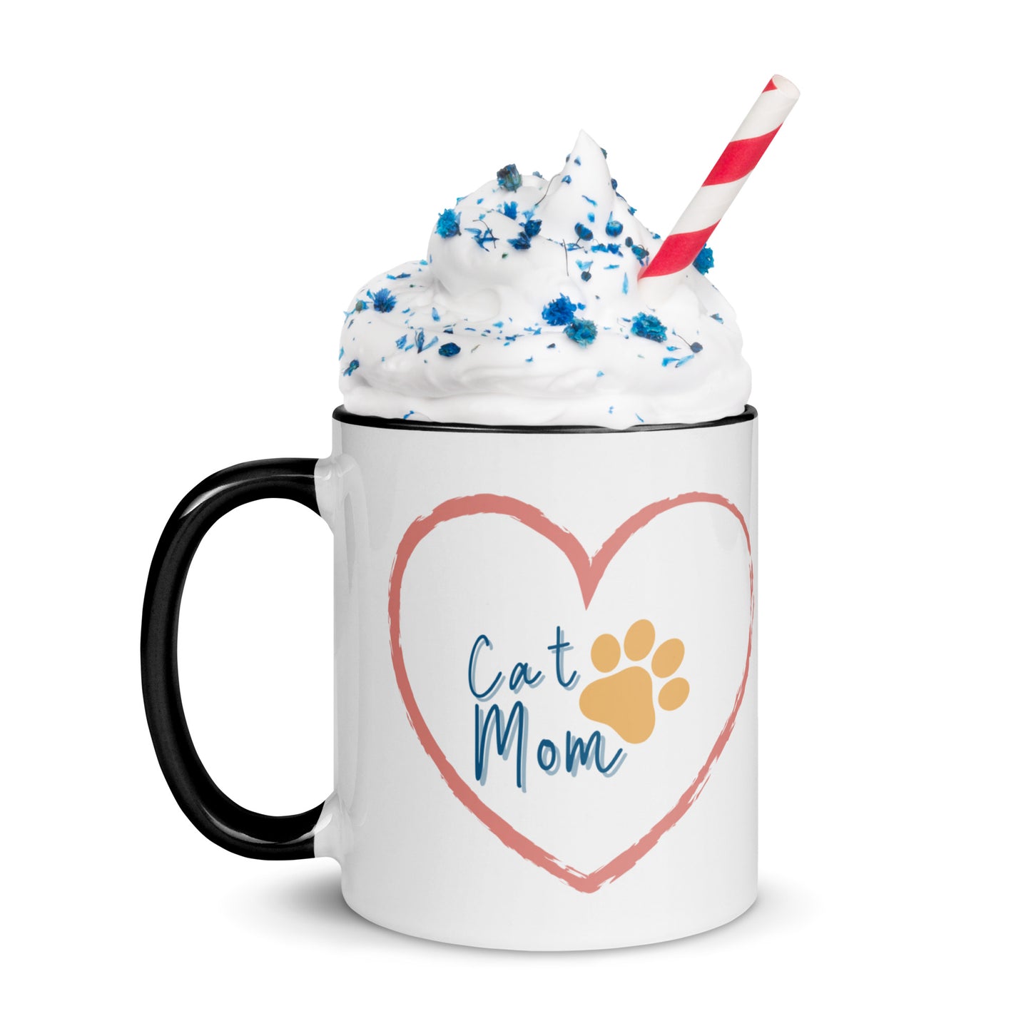 Cat Mom - White Mug w/ Color