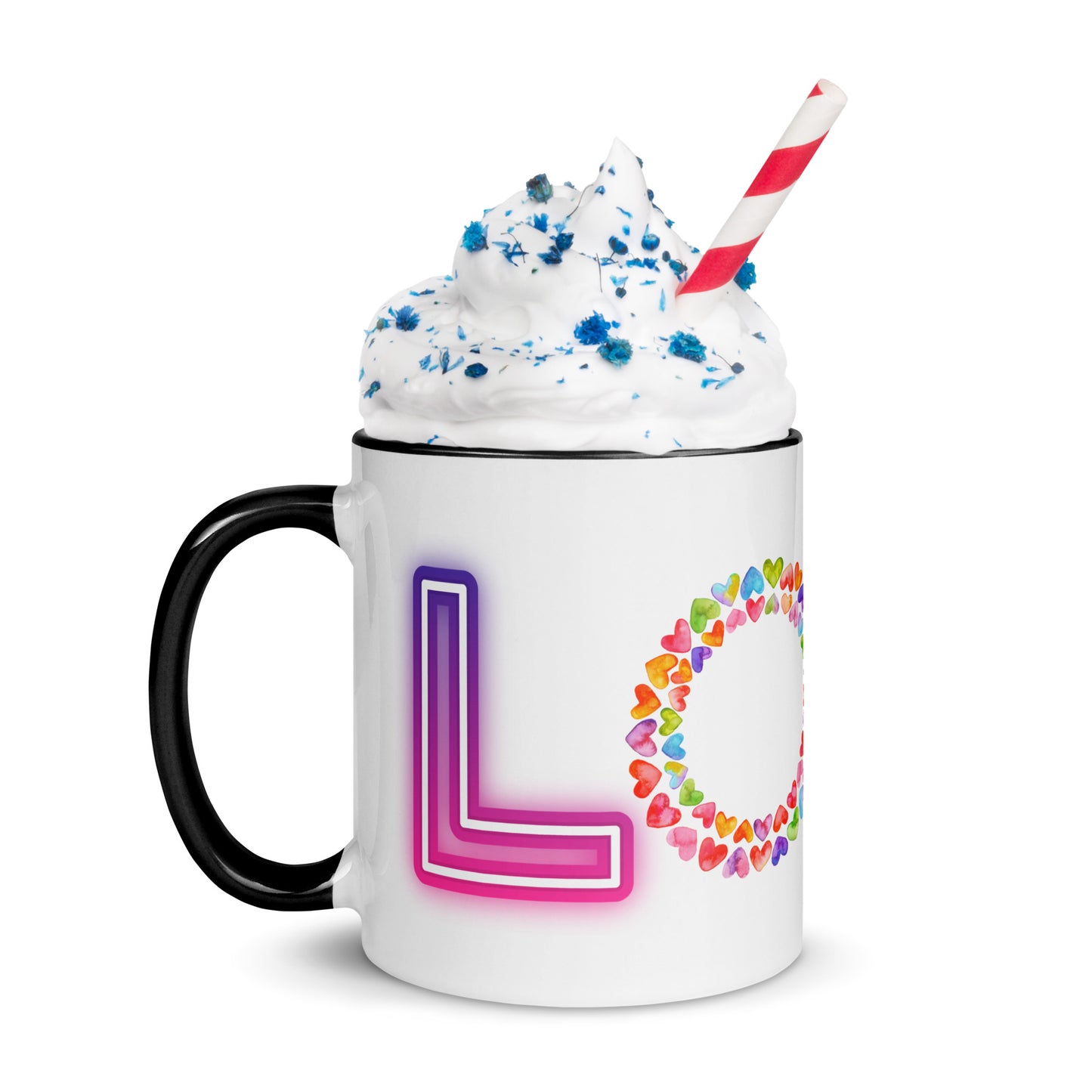 Rainbow Love - White Mug w/ Color