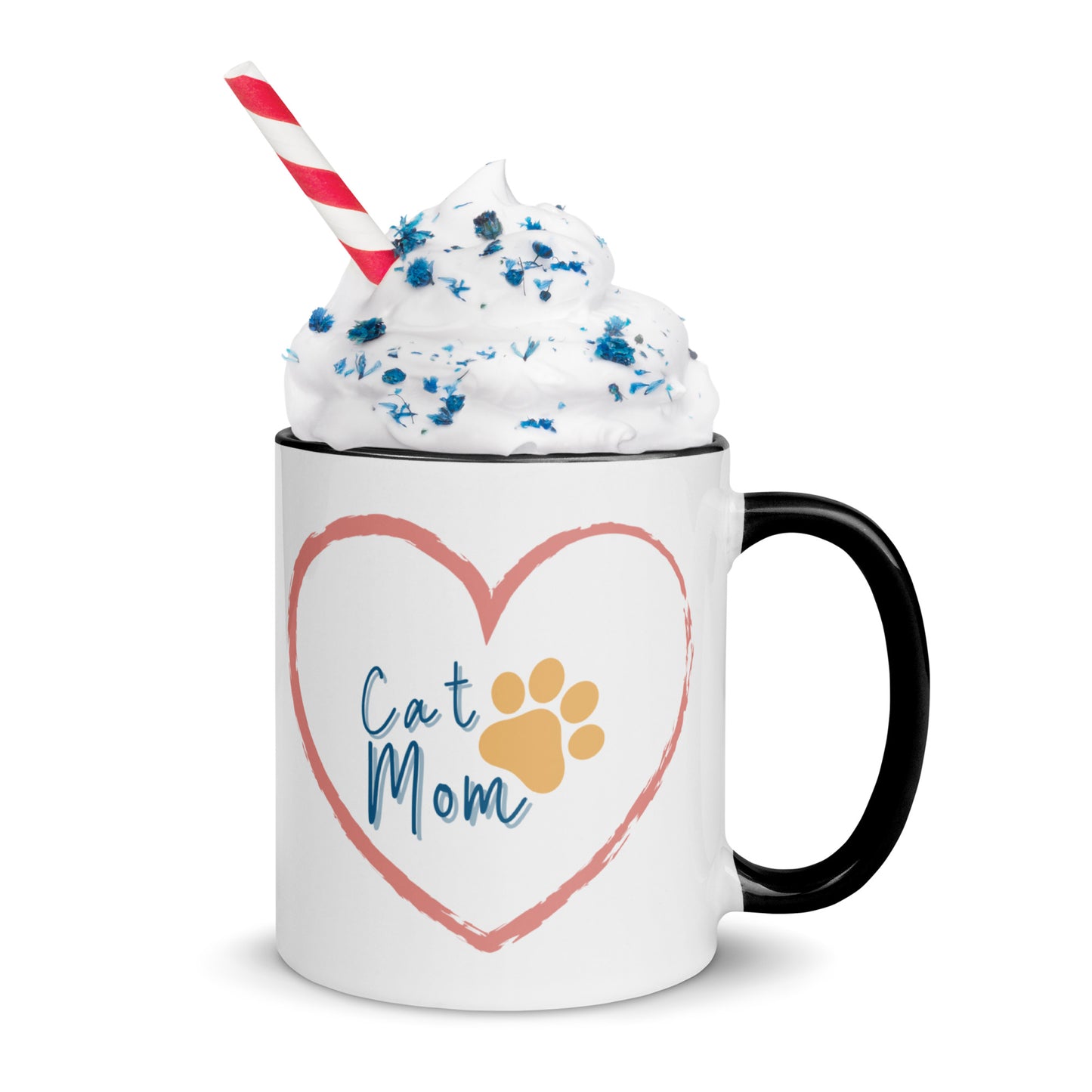 Cat Mom - White Mug w/ Color