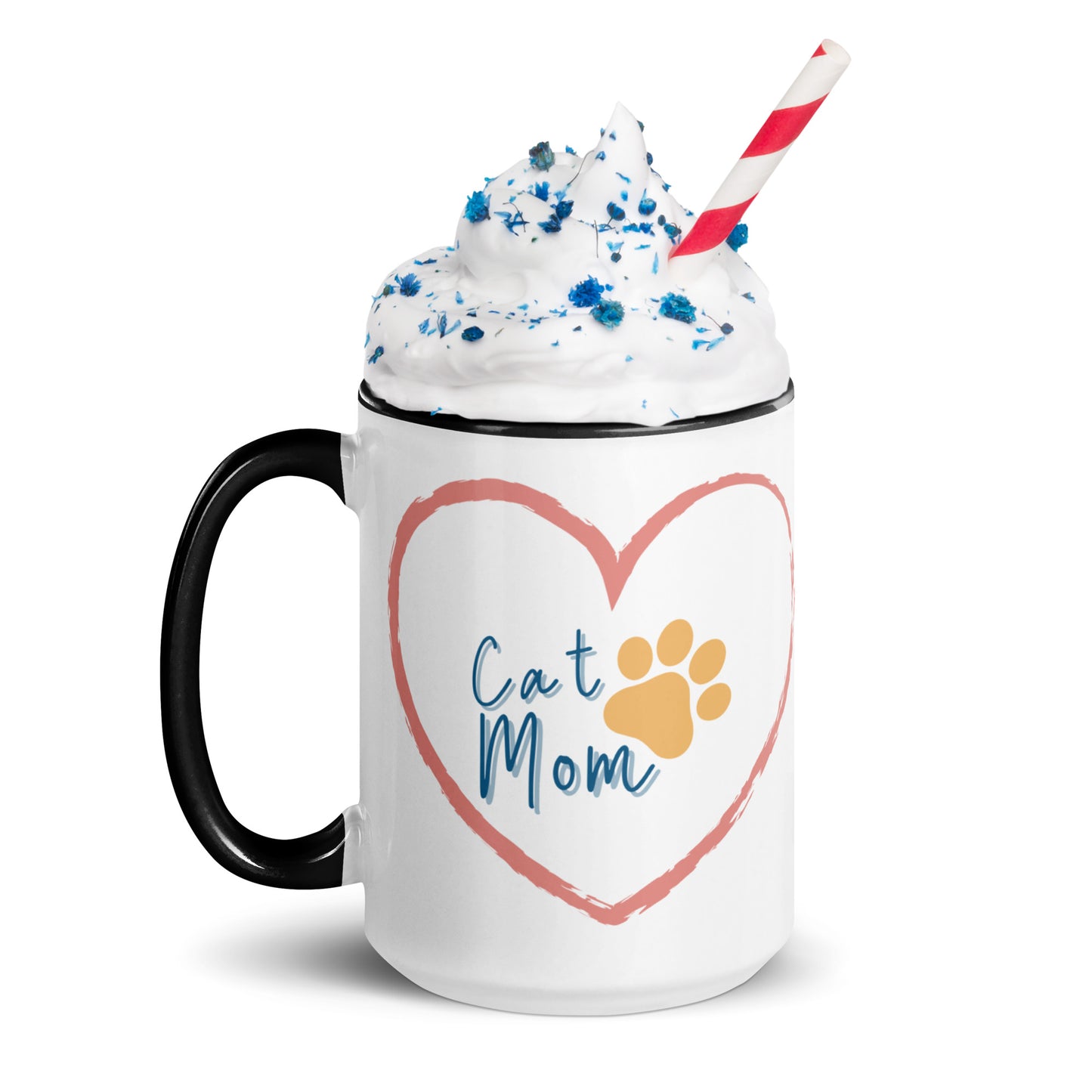 Cat Mom - White Mug w/ Color
