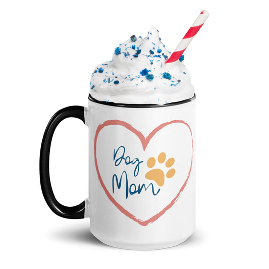 Dog Mom - White Mug w/ Color