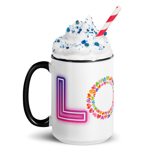Rainbow Love - White Mug w/ Color
