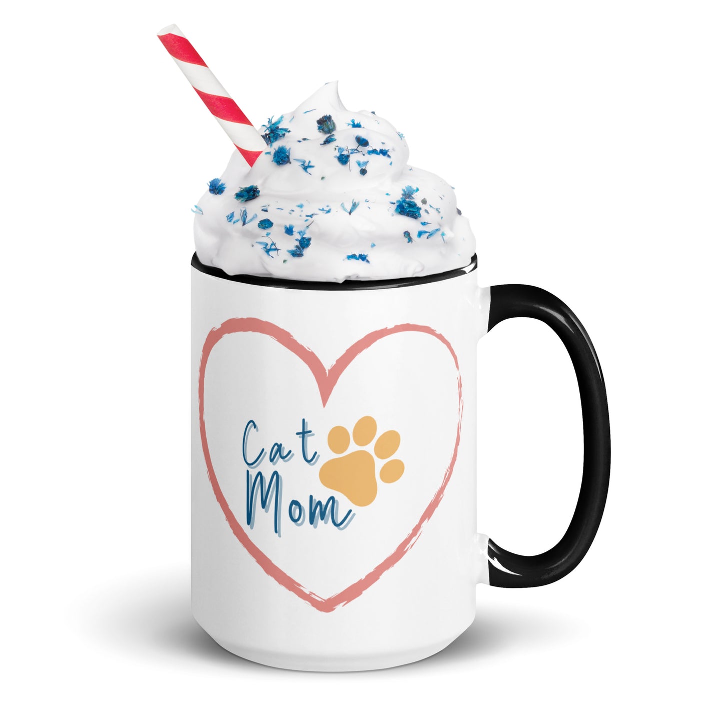 Cat Mom - White Mug w/ Color