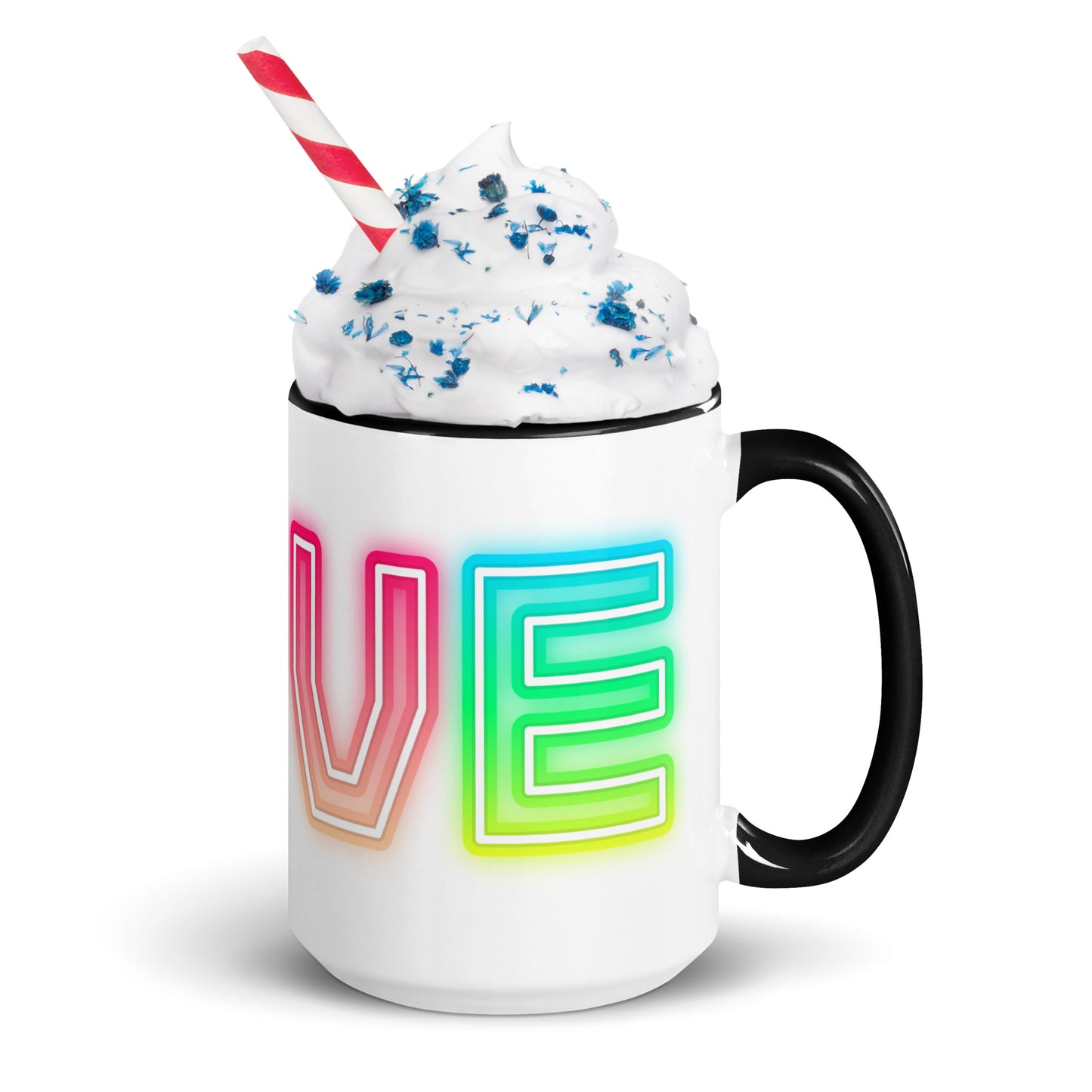 Rainbow Love - White Mug w/ Color