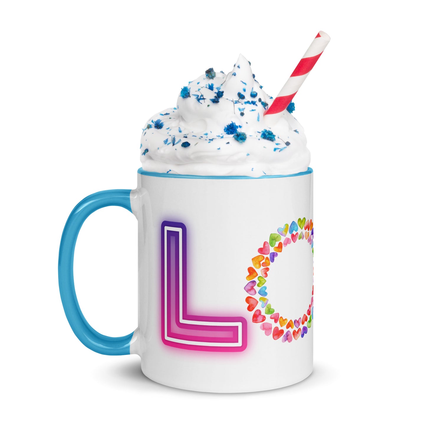 Rainbow Love - White Mug w/ Color