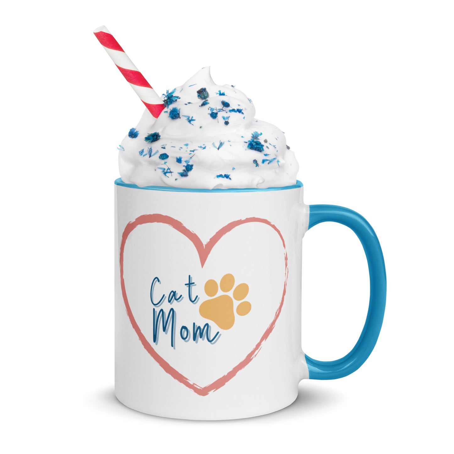 Cat Mom - White Mug w/ Color