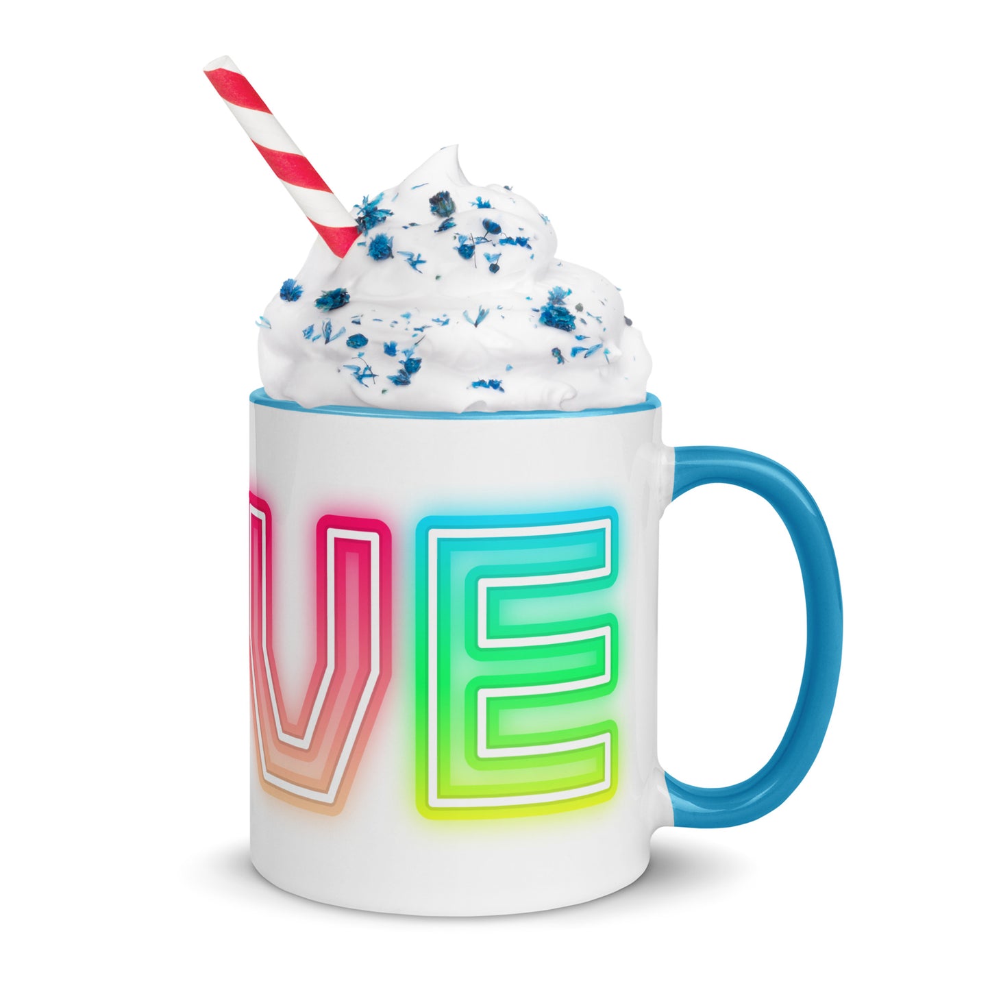 Rainbow Love - White Mug w/ Color
