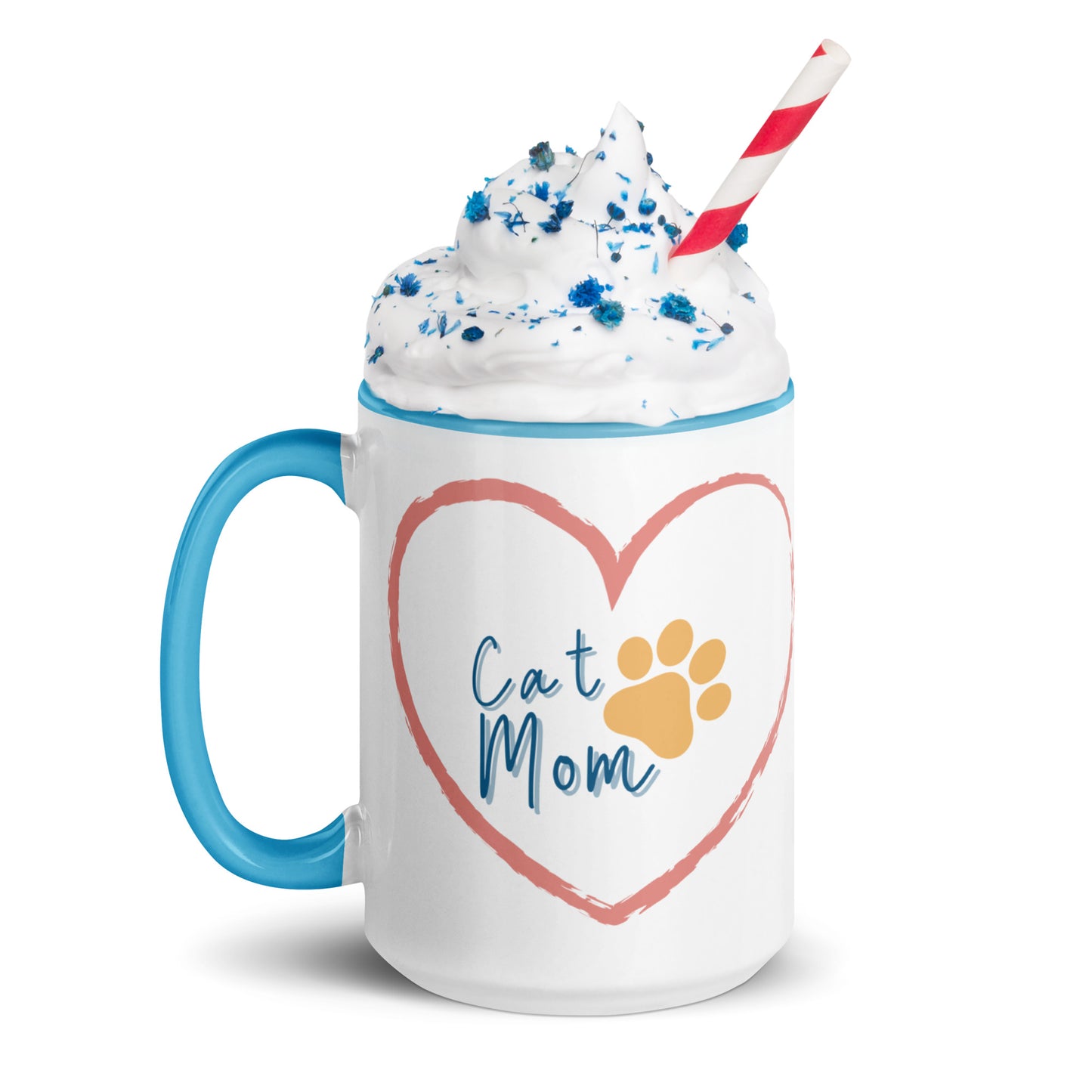 Cat Mom - White Mug w/ Color