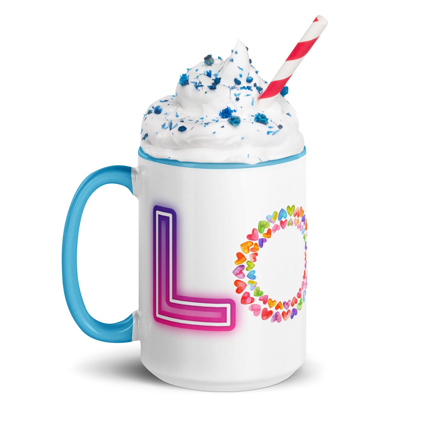 Rainbow Love - White Mug w/ Color