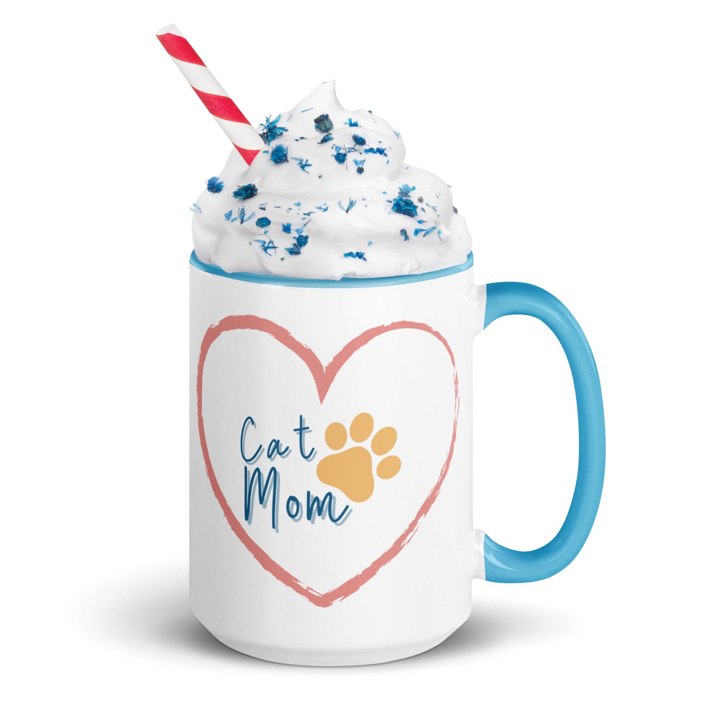 Cat Mom - White Mug w/ Color
