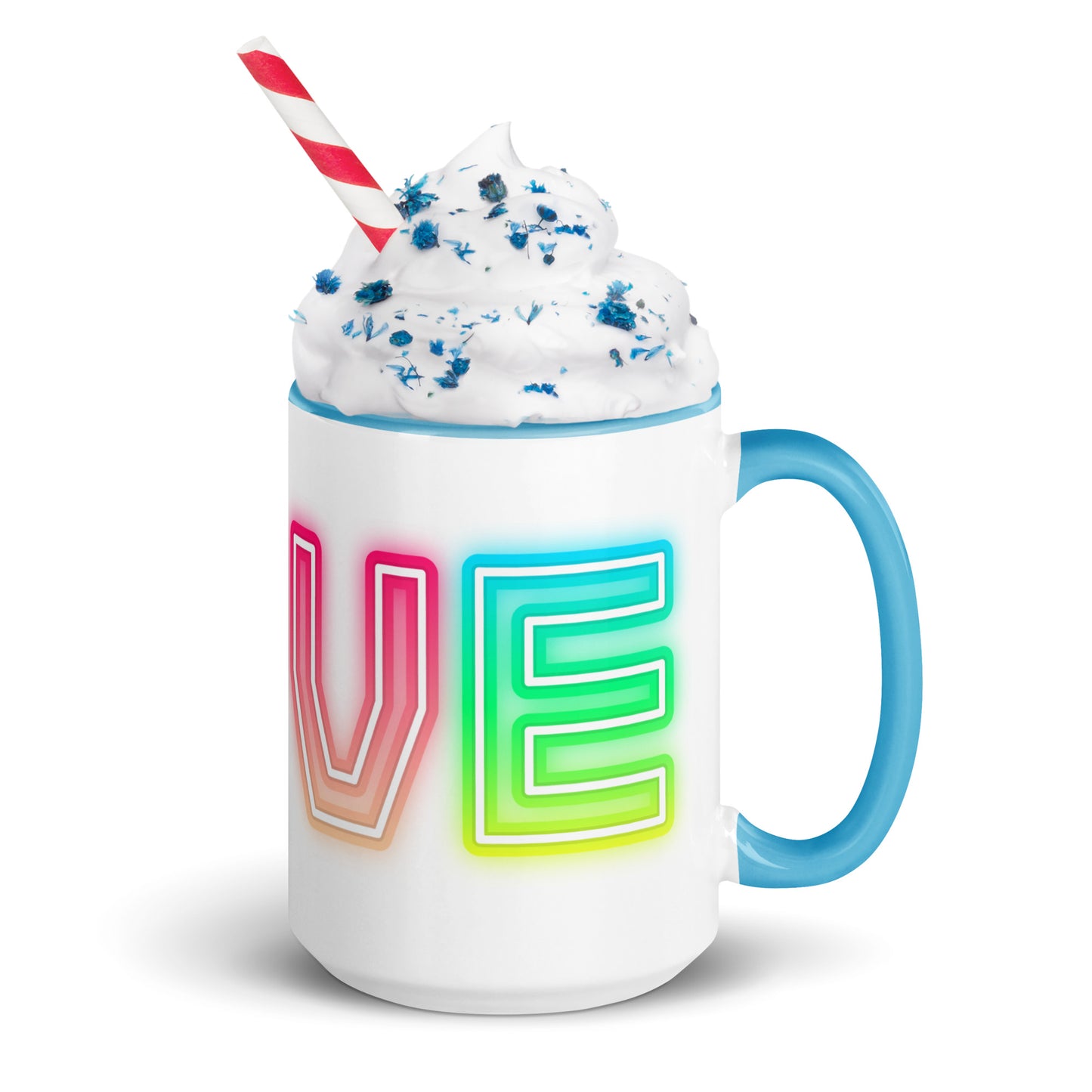 Rainbow Love - White Mug w/ Color