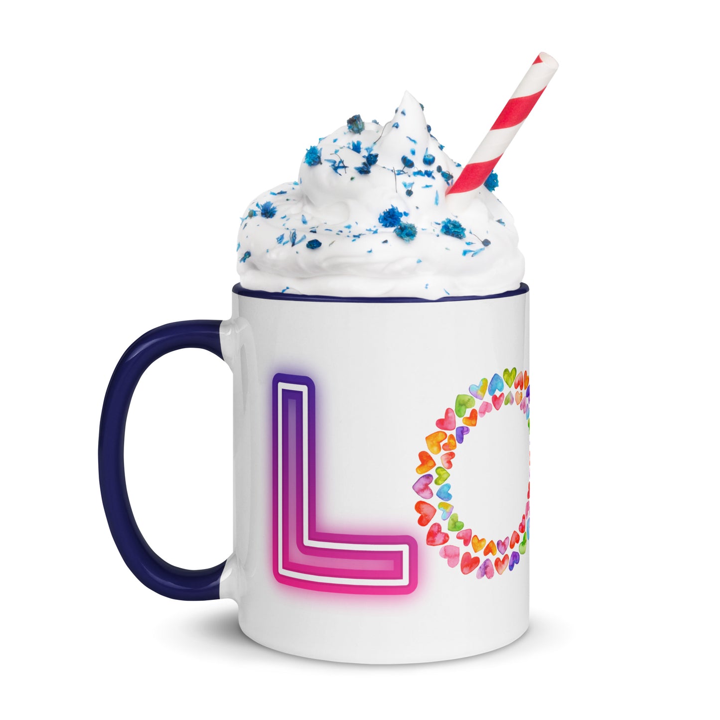 Rainbow Love - White Mug w/ Color