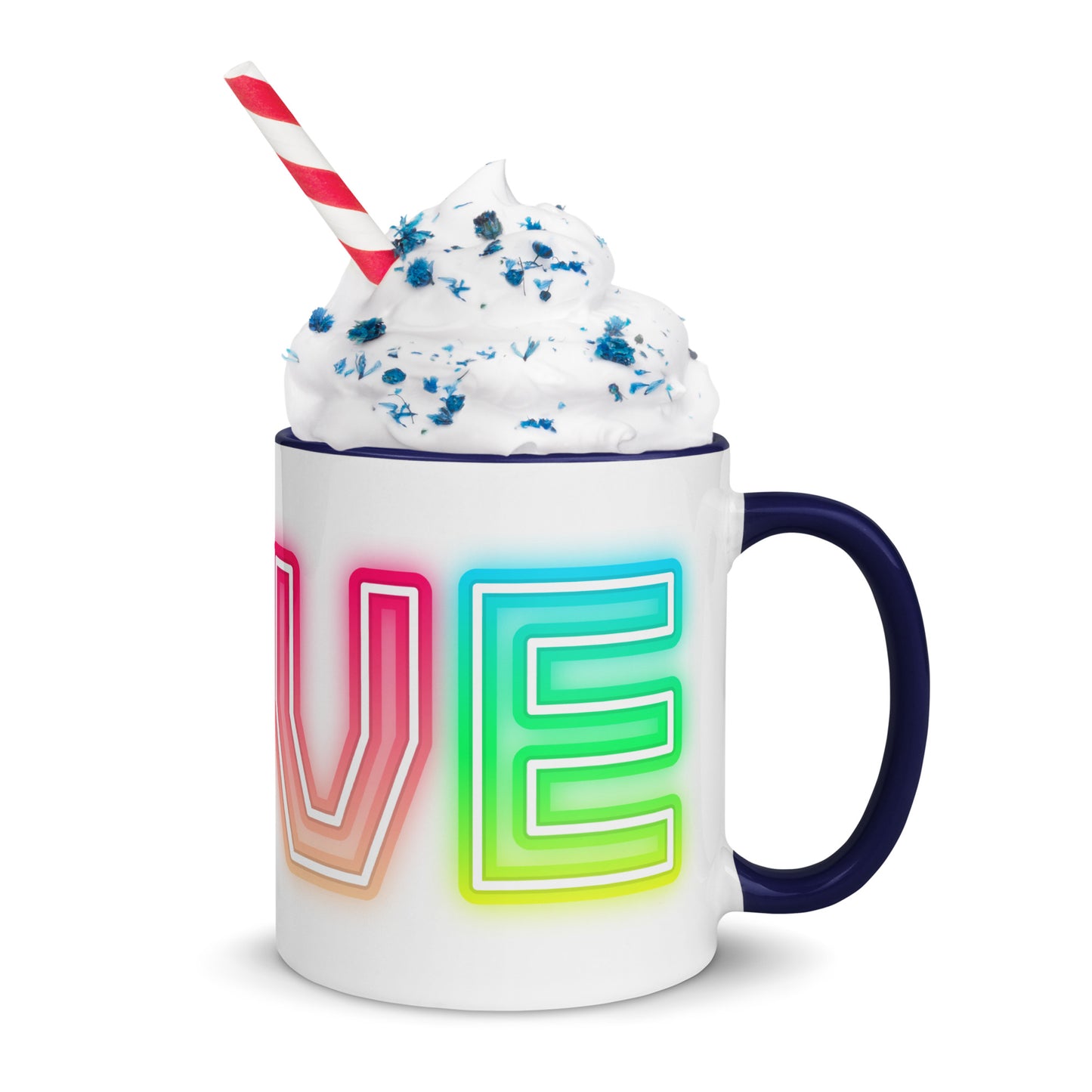 Rainbow Love - White Mug w/ Color