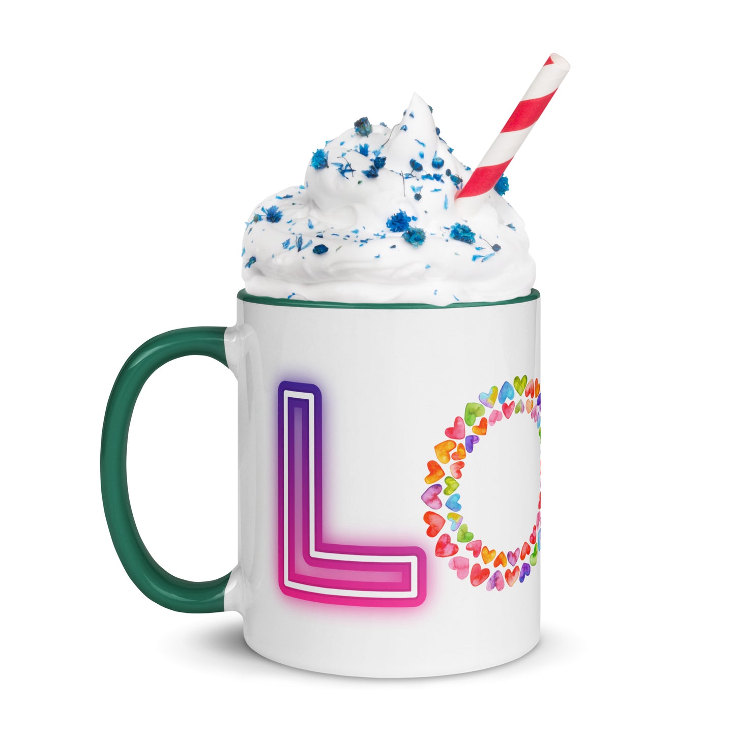 Rainbow Love - White Mug w/ Color