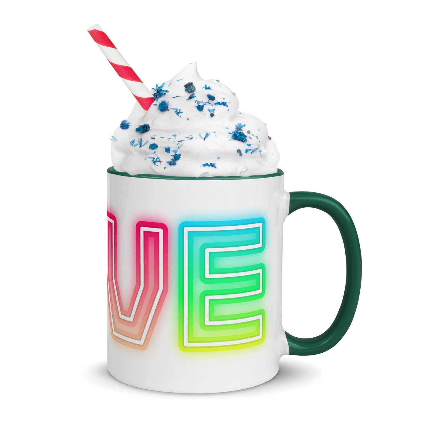 Rainbow Love - White Mug w/ Color