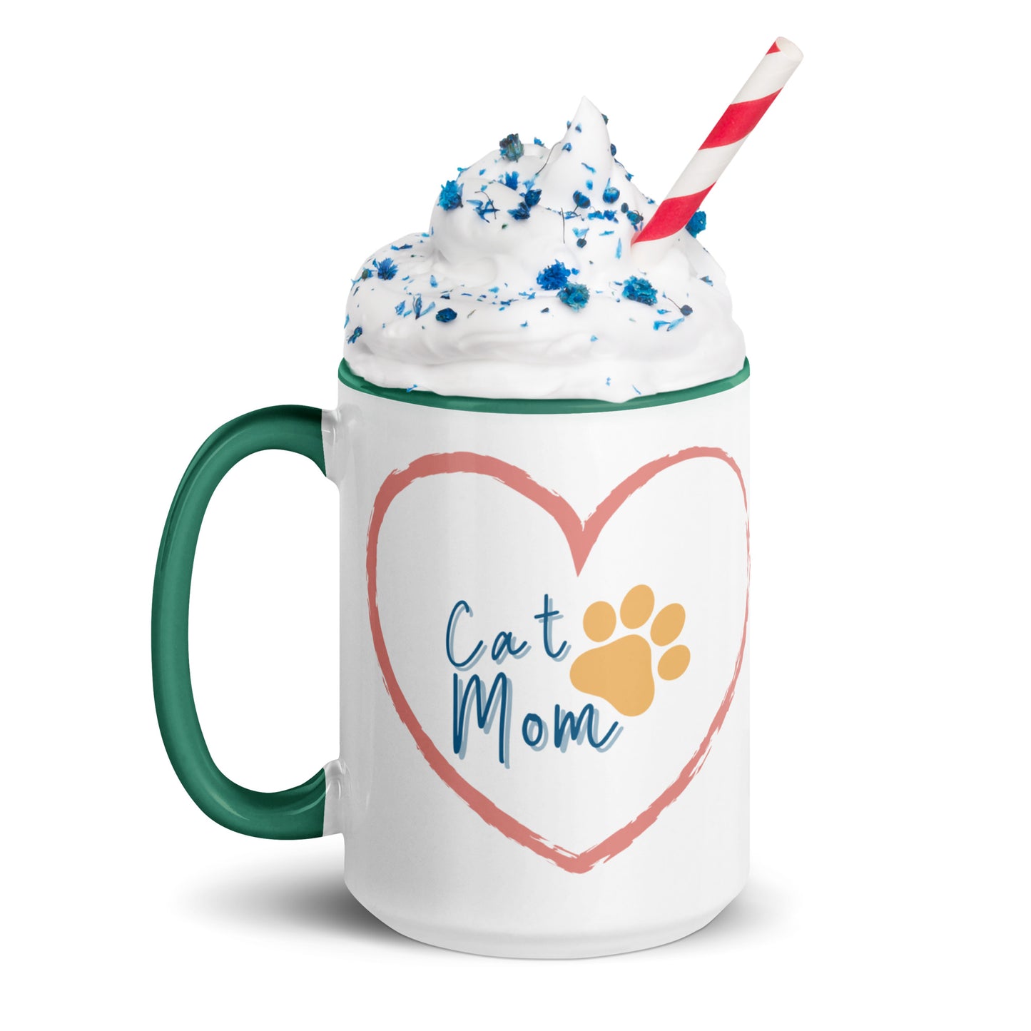 Cat Mom - White Mug w/ Color