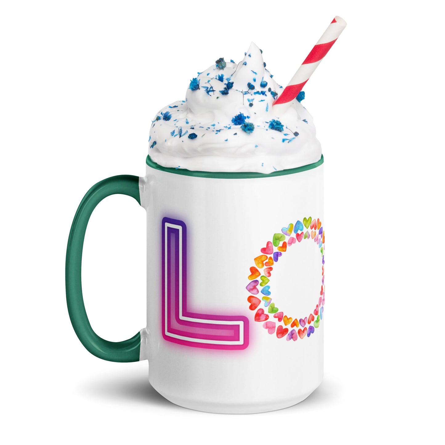 Rainbow Love - White Mug w/ Color