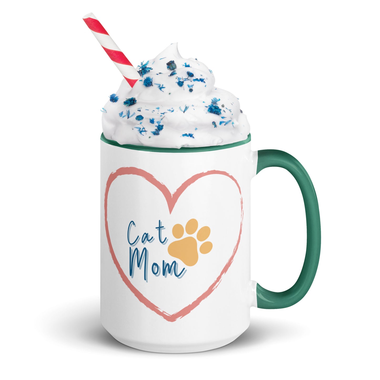 Cat Mom - White Mug w/ Color