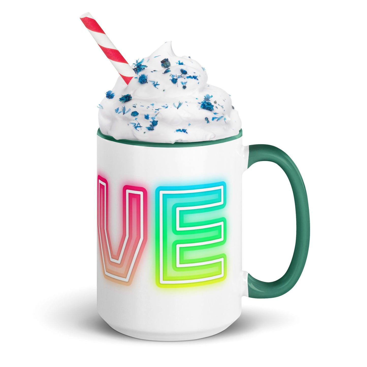 Rainbow Love - White Mug w/ Color
