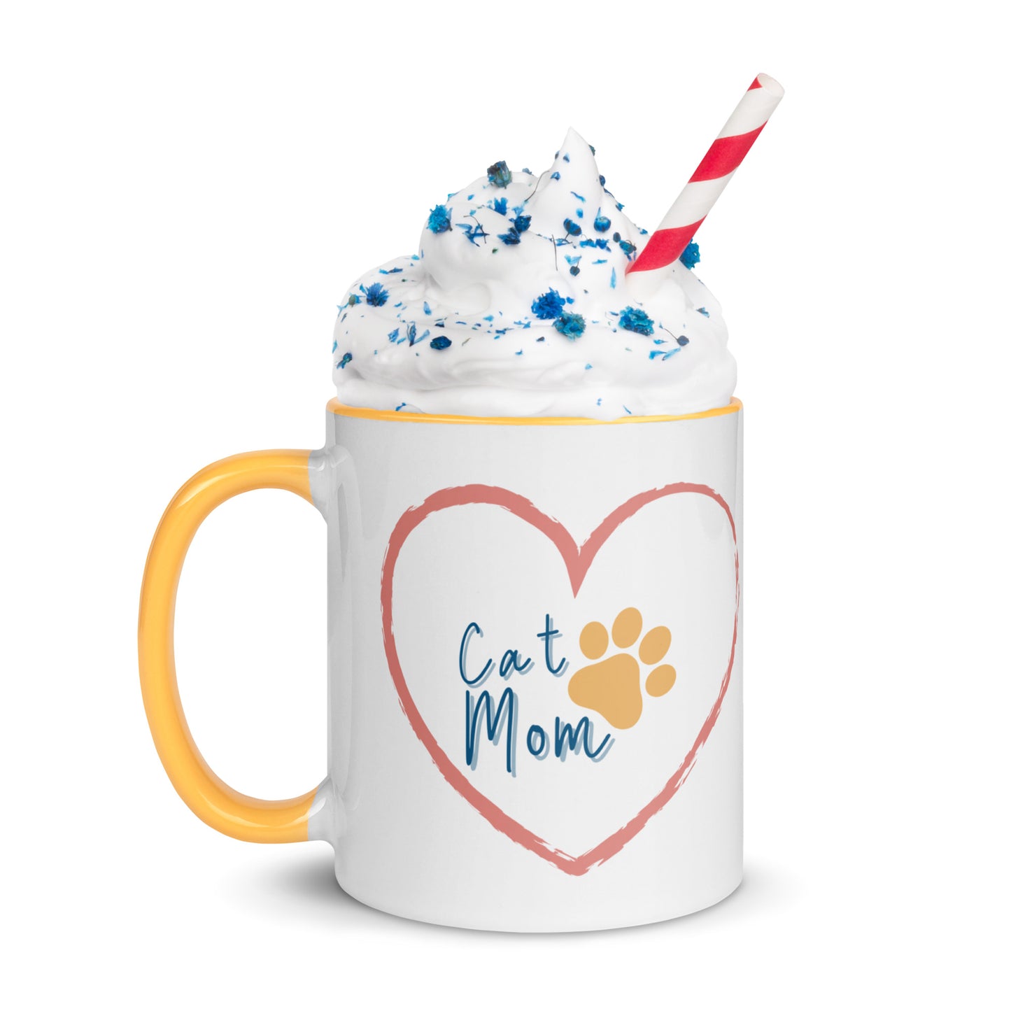 Cat Mom - White Mug w/ Color