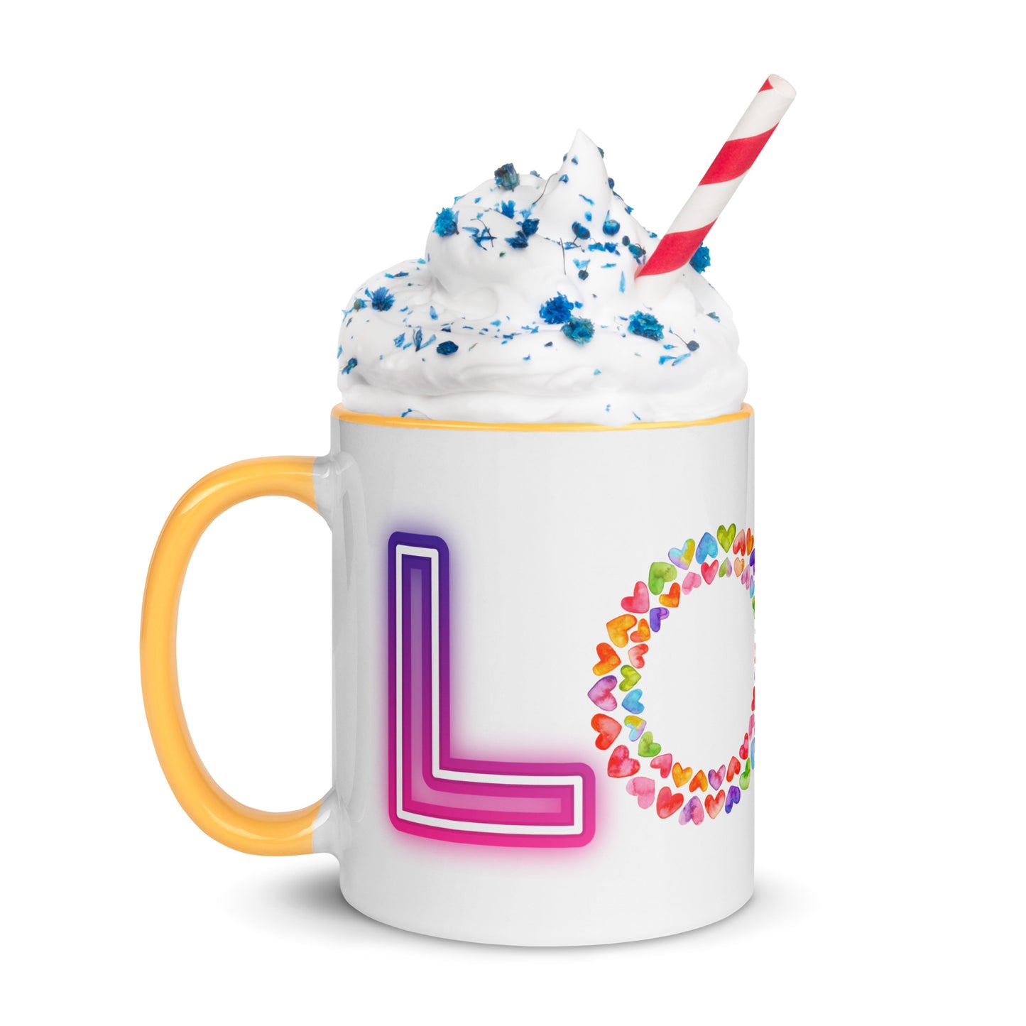 Rainbow Love - White Mug w/ Color
