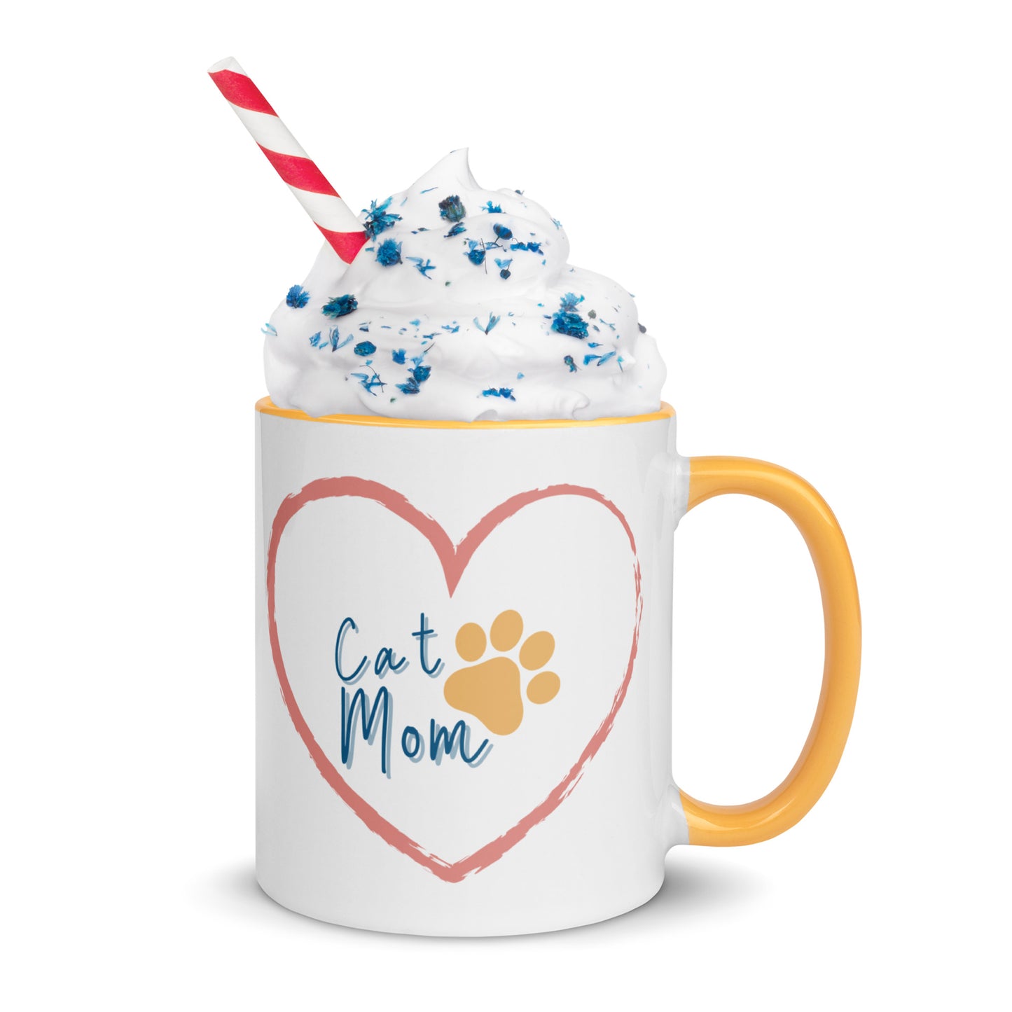 Cat Mom - White Mug w/ Color