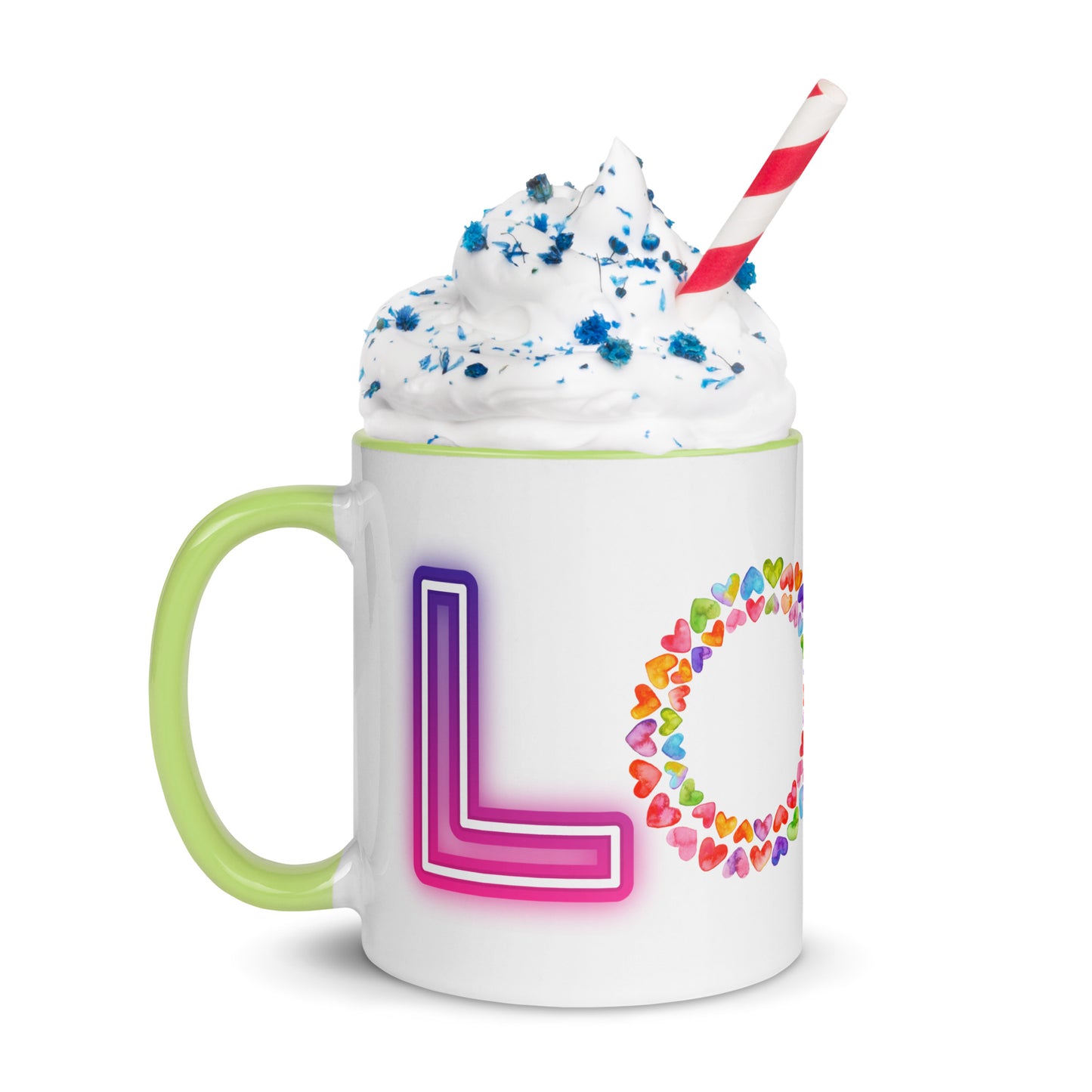 Rainbow Love - White Mug w/ Color