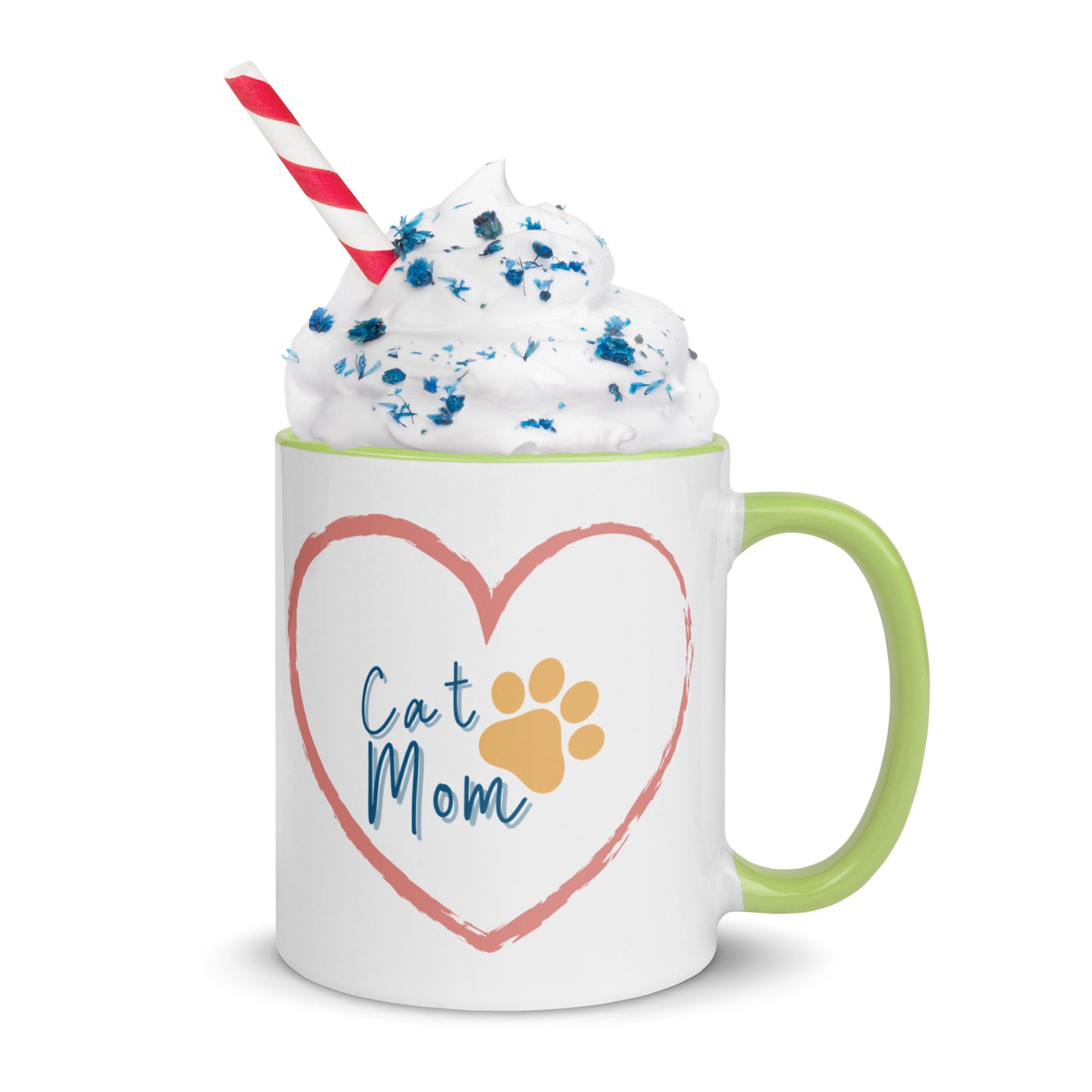 Cat Mom - White Mug w/ Color