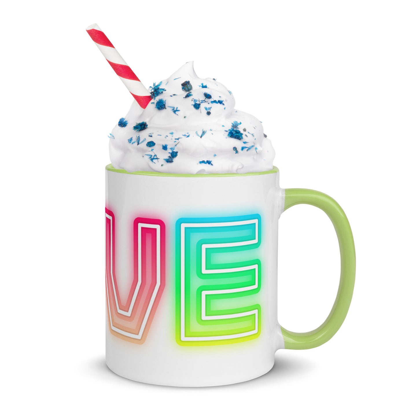 Rainbow Love - White Mug w/ Color