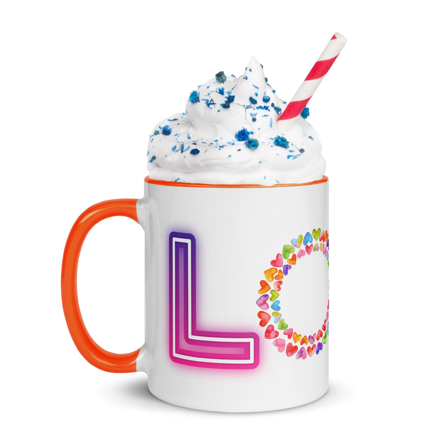 Rainbow Love - White Mug w/ Color