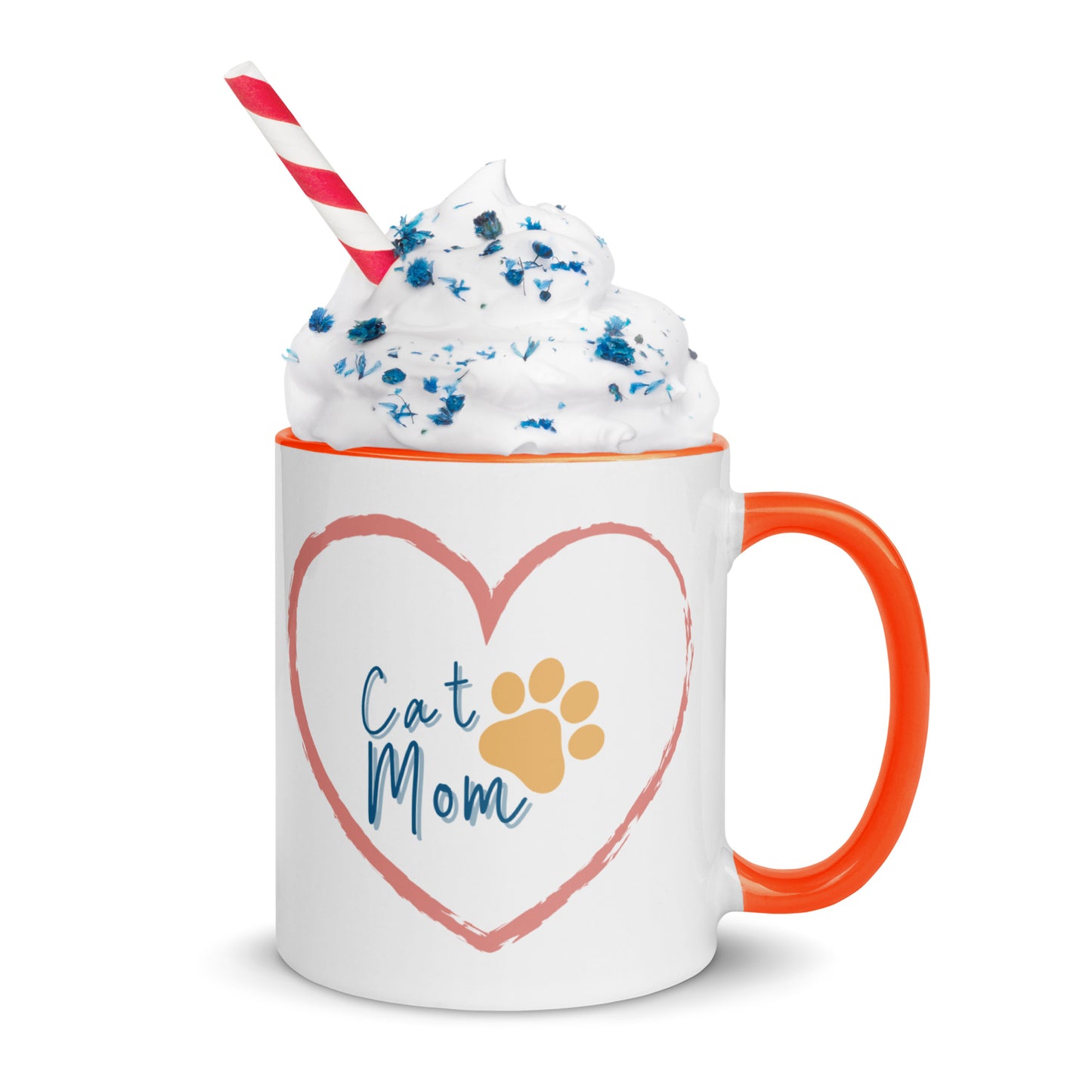 Cat Mom - White Mug w/ Color
