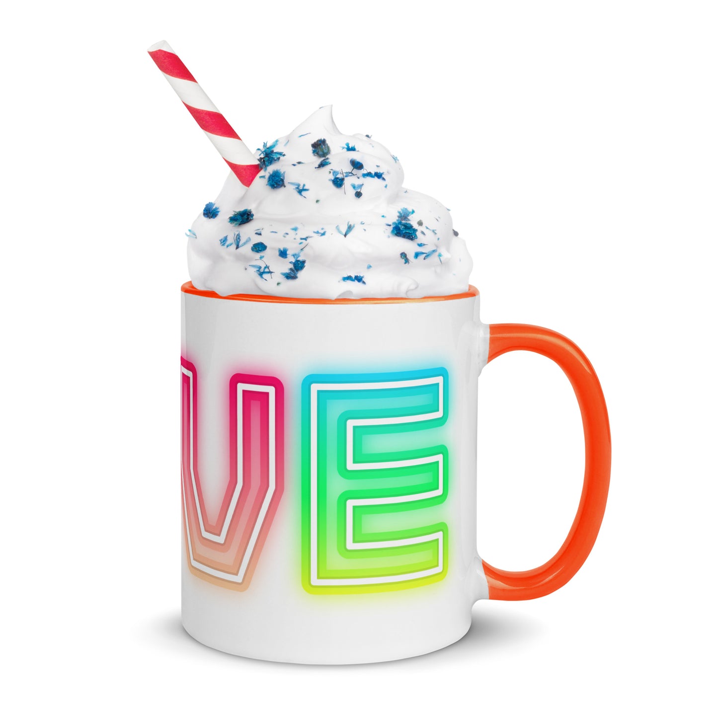 Rainbow Love - White Mug w/ Color