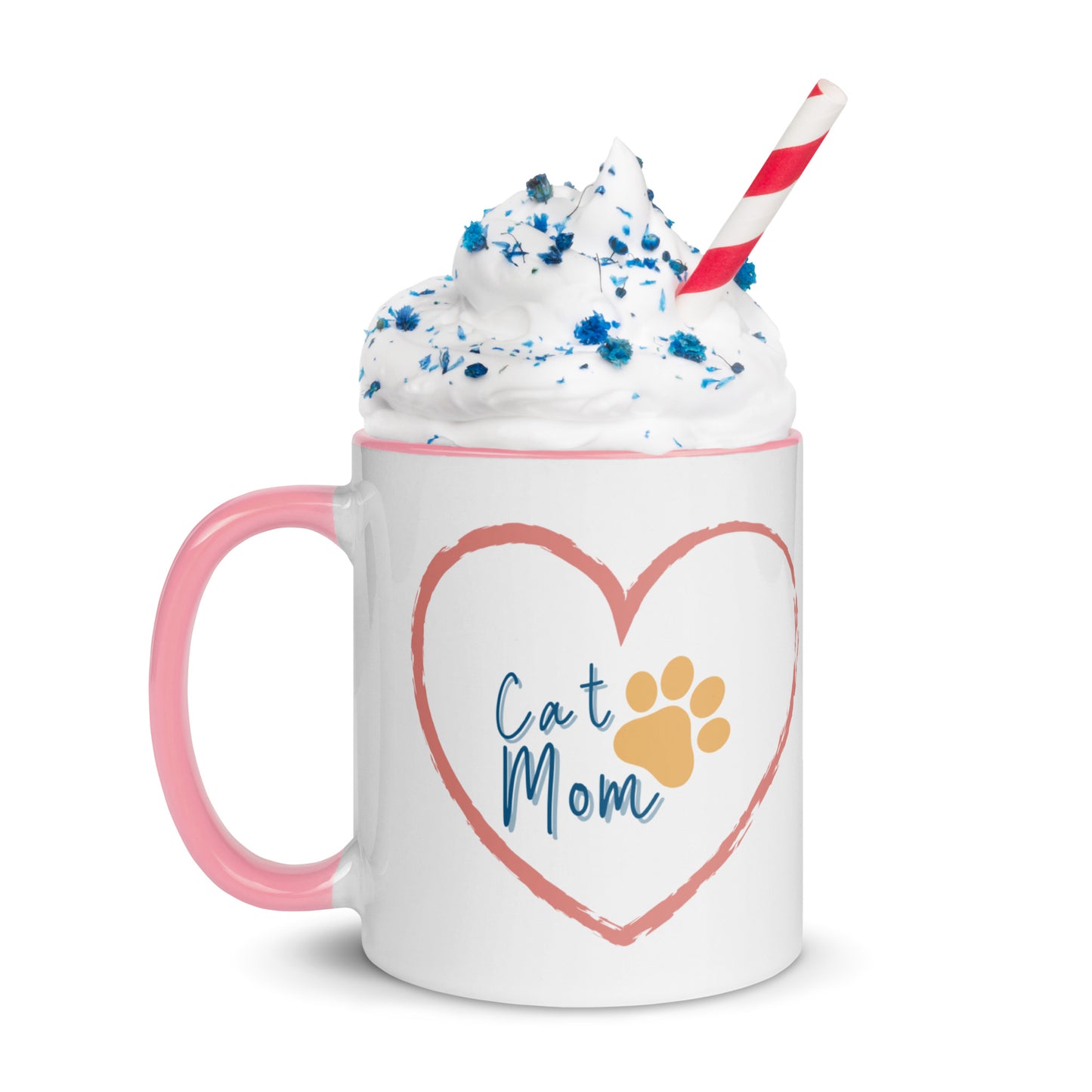 Cat Mom - White Mug w/ Color