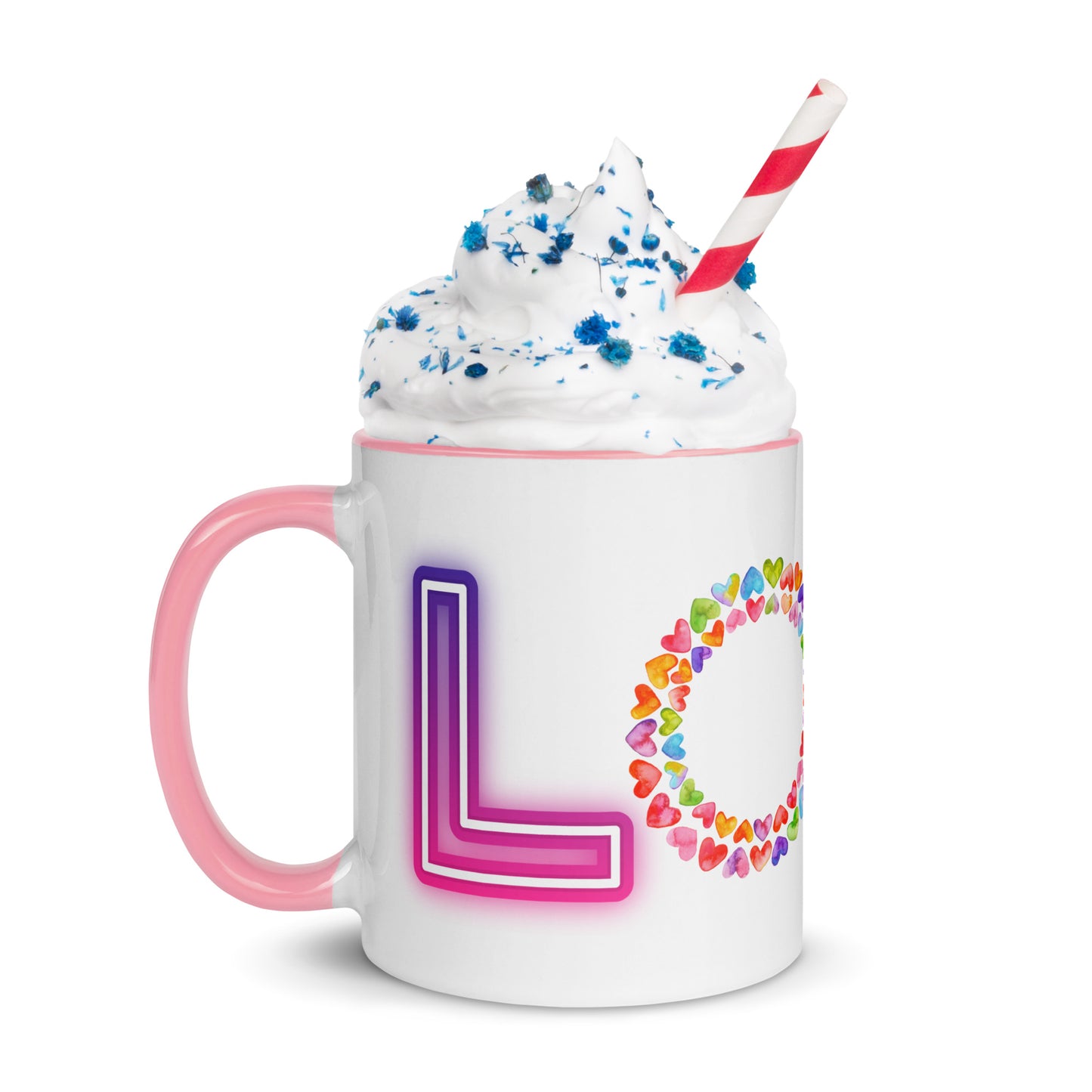 Rainbow Love - White Mug w/ Color