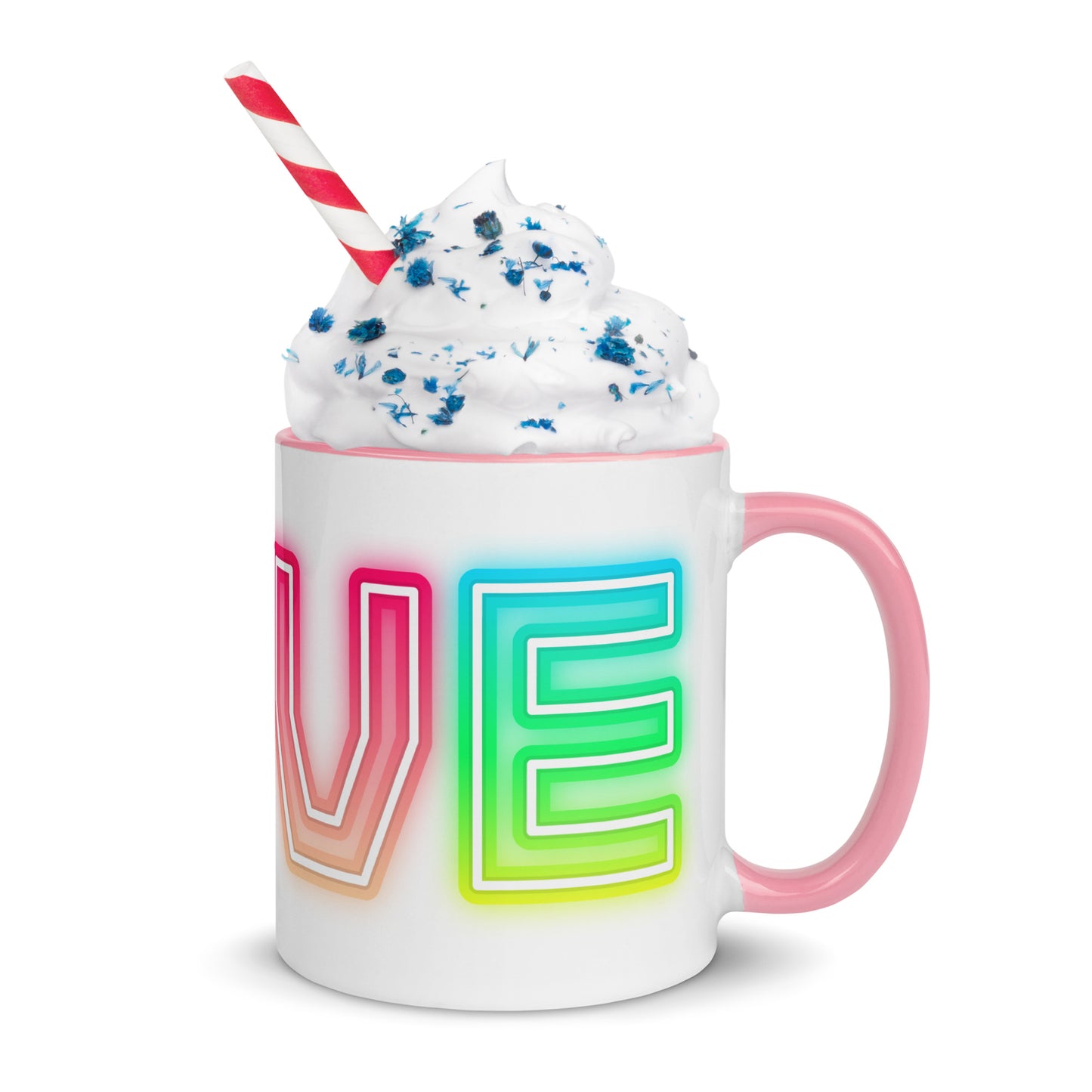 Rainbow Love - White Mug w/ Color