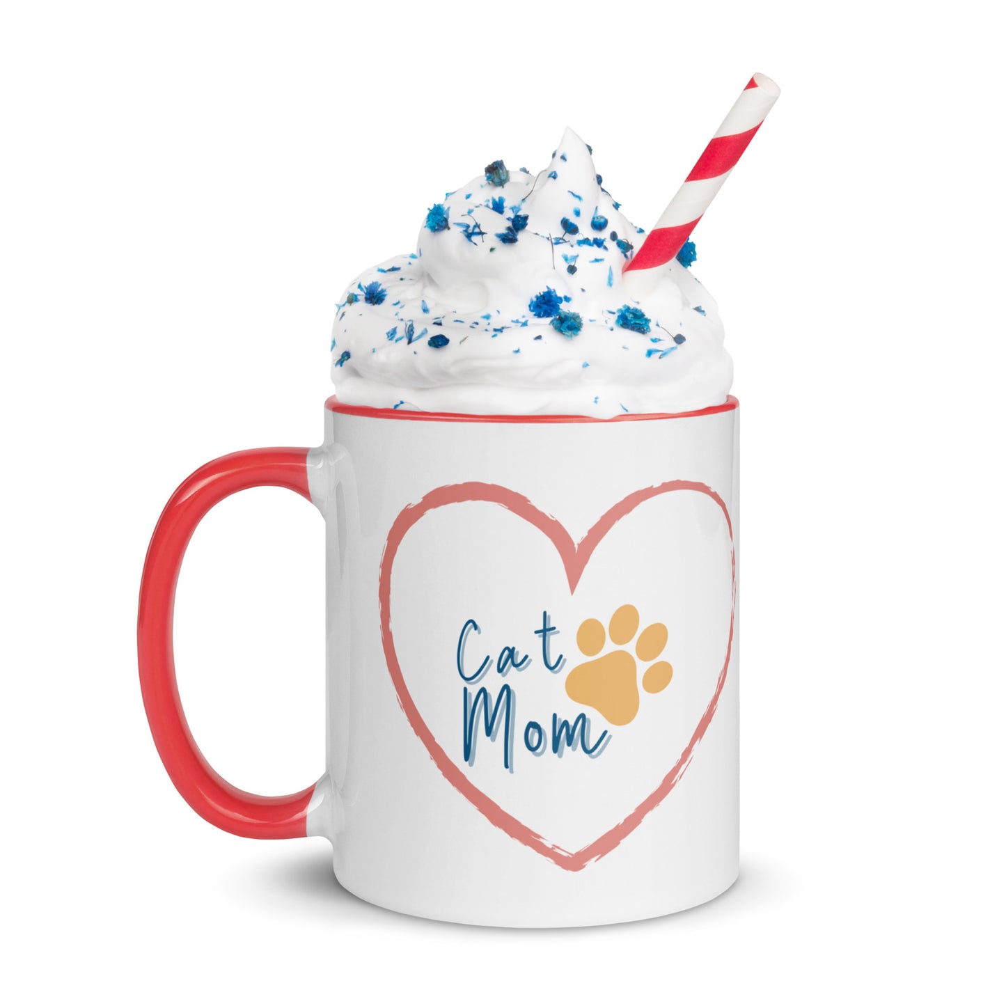Cat Mom - White Mug w/ Color