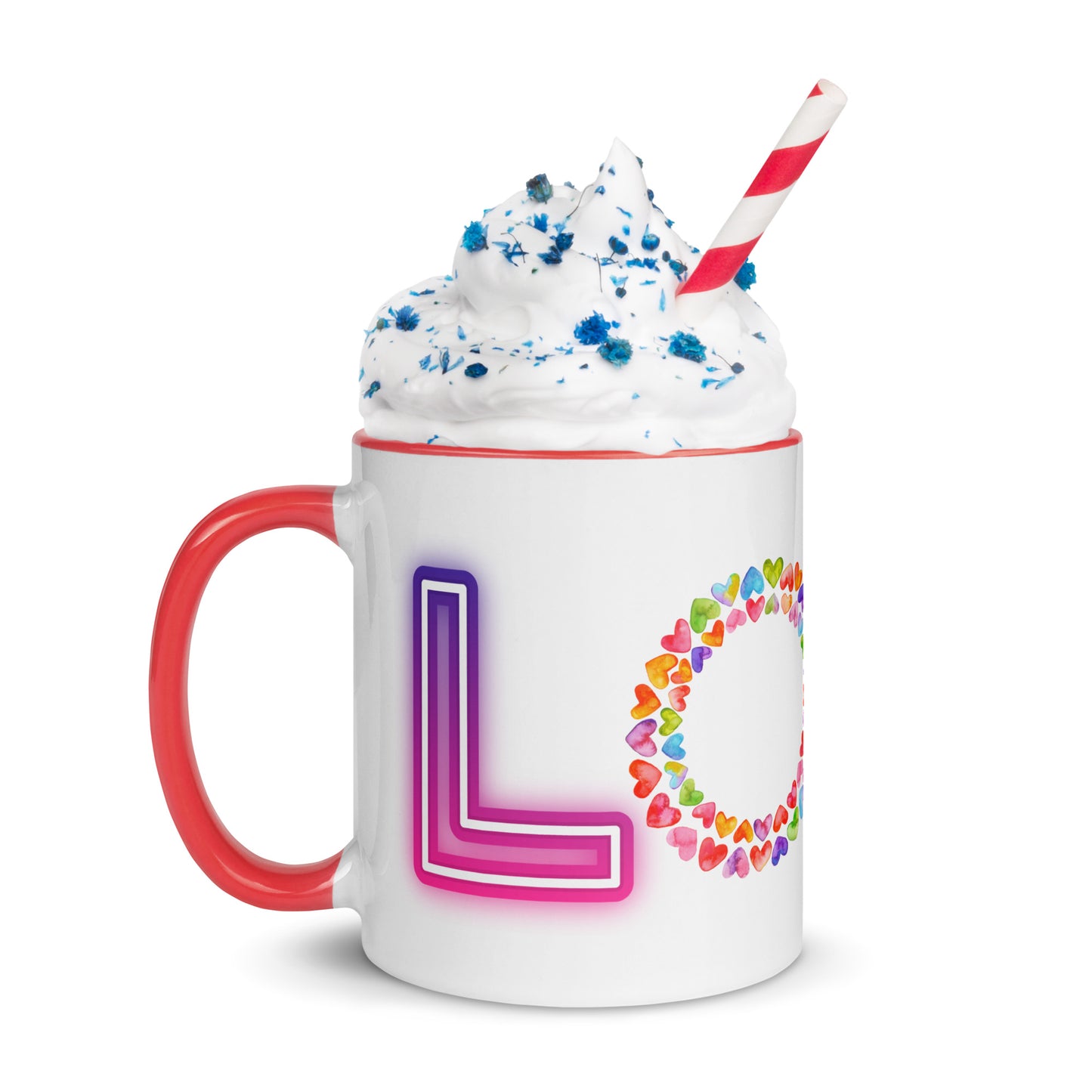 Rainbow Love - White Mug w/ Color