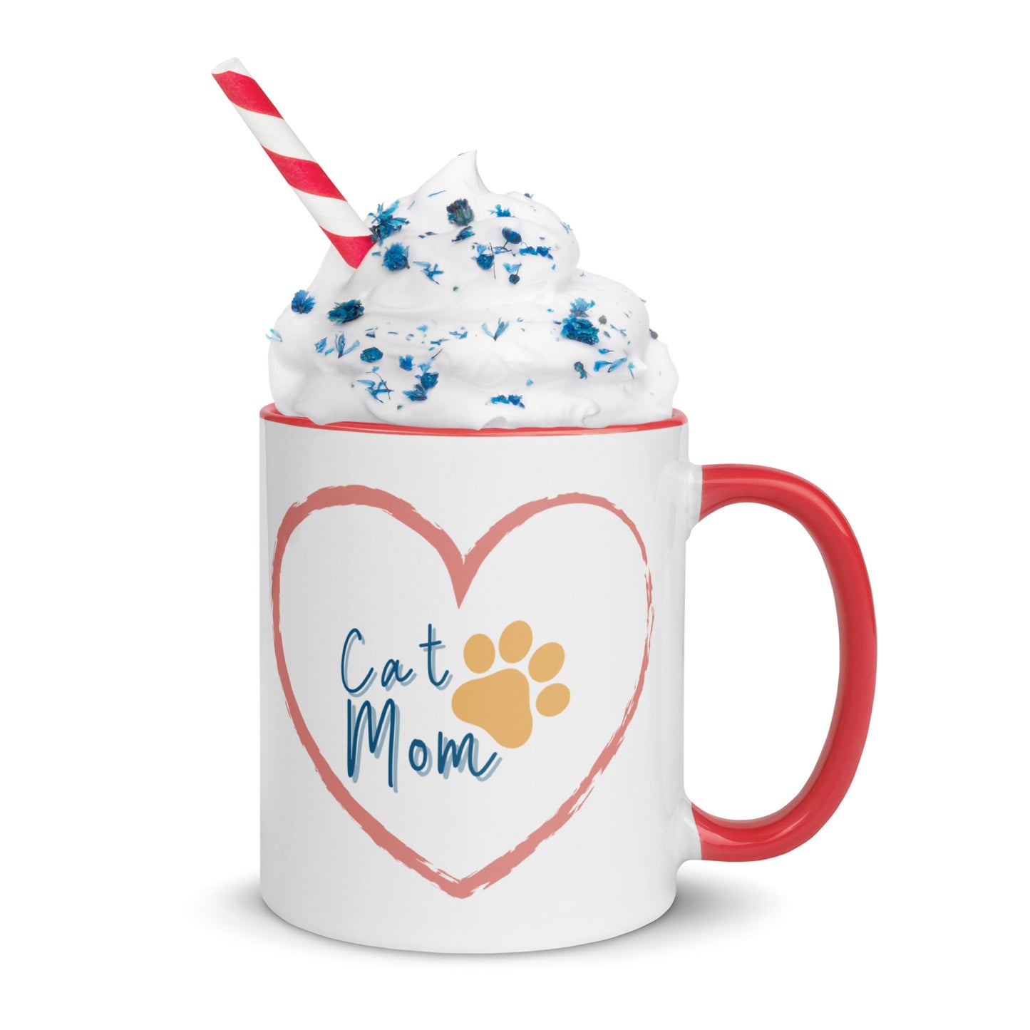 Cat Mom - White Mug w/ Color