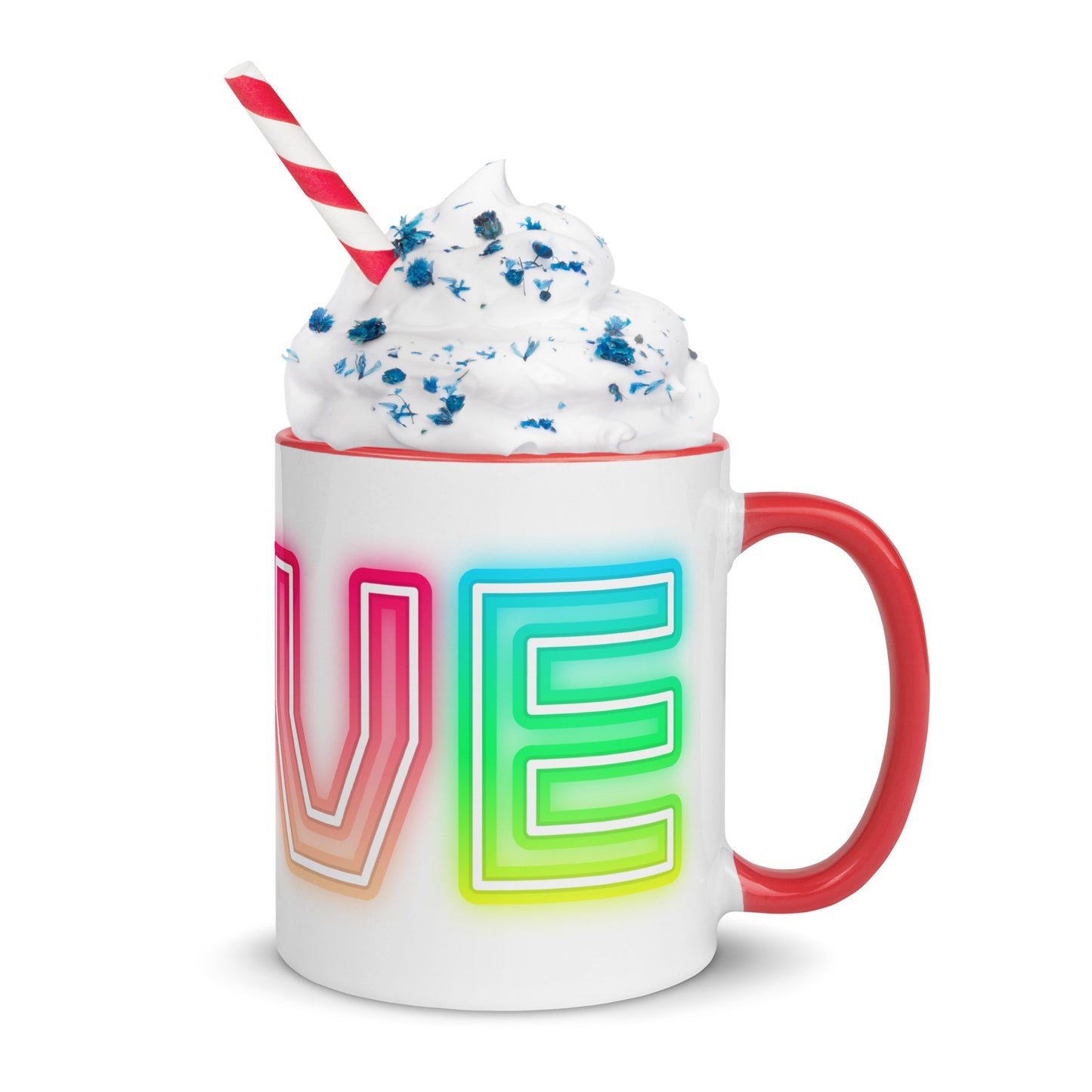 Rainbow Love - White Mug w/ Color