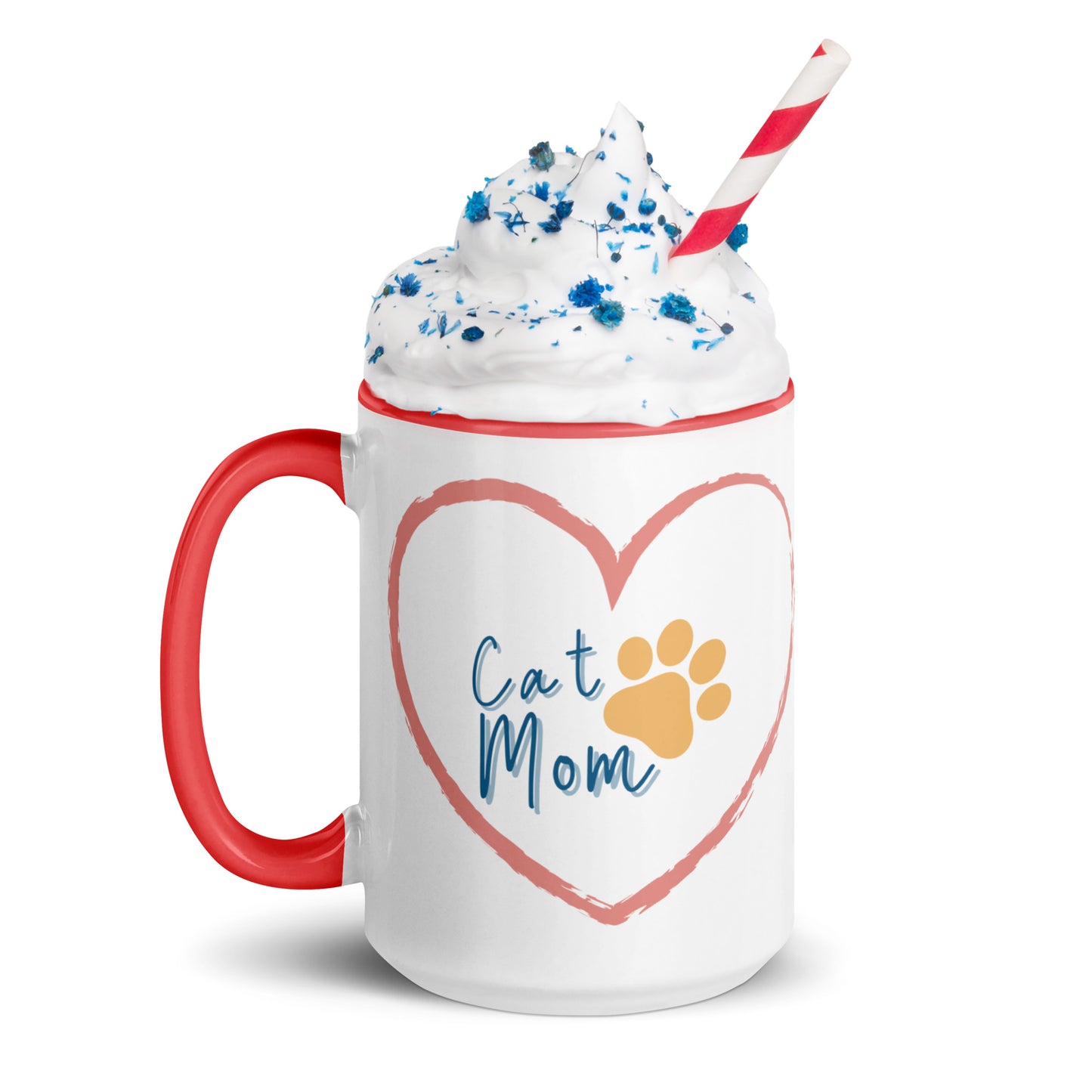 Cat Mom - White Mug w/ Color