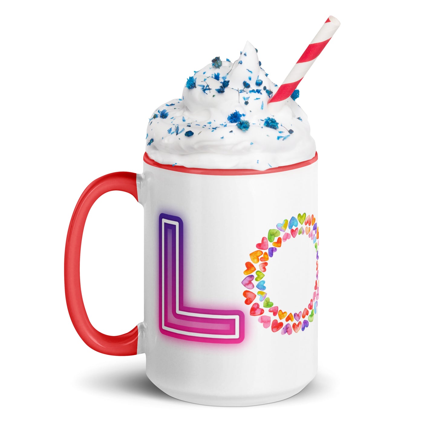 Rainbow Love - White Mug w/ Color