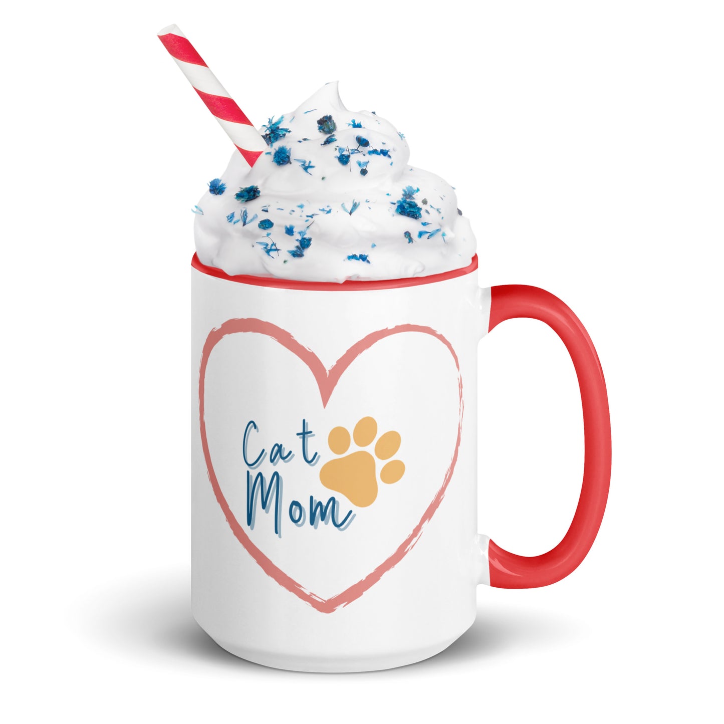 Cat Mom - White Mug w/ Color