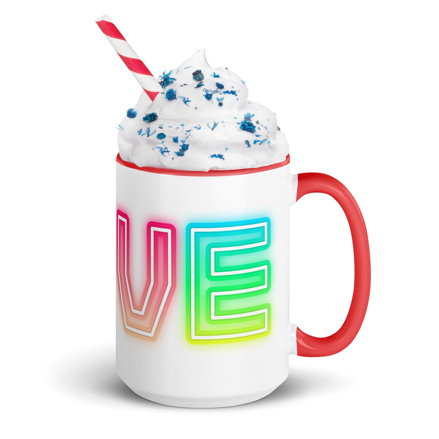 Rainbow Love - White Mug w/ Color