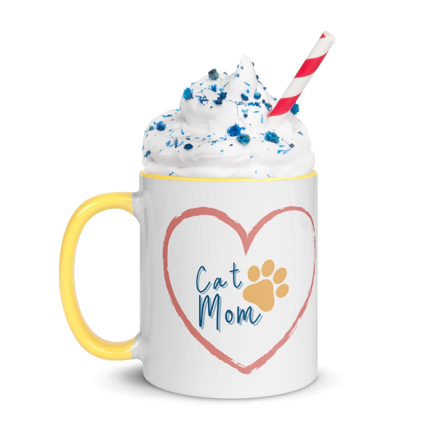 Cat Mom - White Mug w/ Color